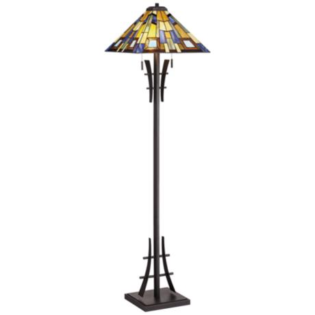 Robert Louis Tiffany Jewel Tone Art Glass Floor Lamp - #V3461 ...