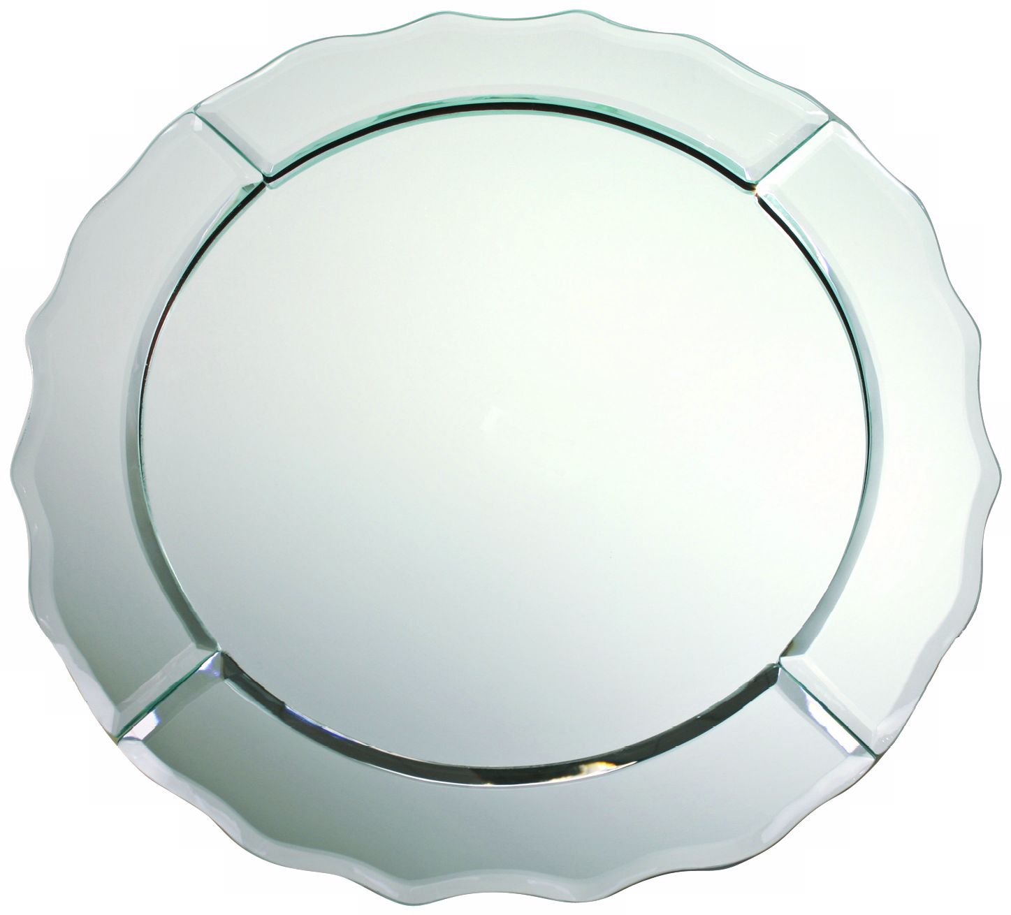Scallop Edge 13" Wide Round Mirror Charger Plate