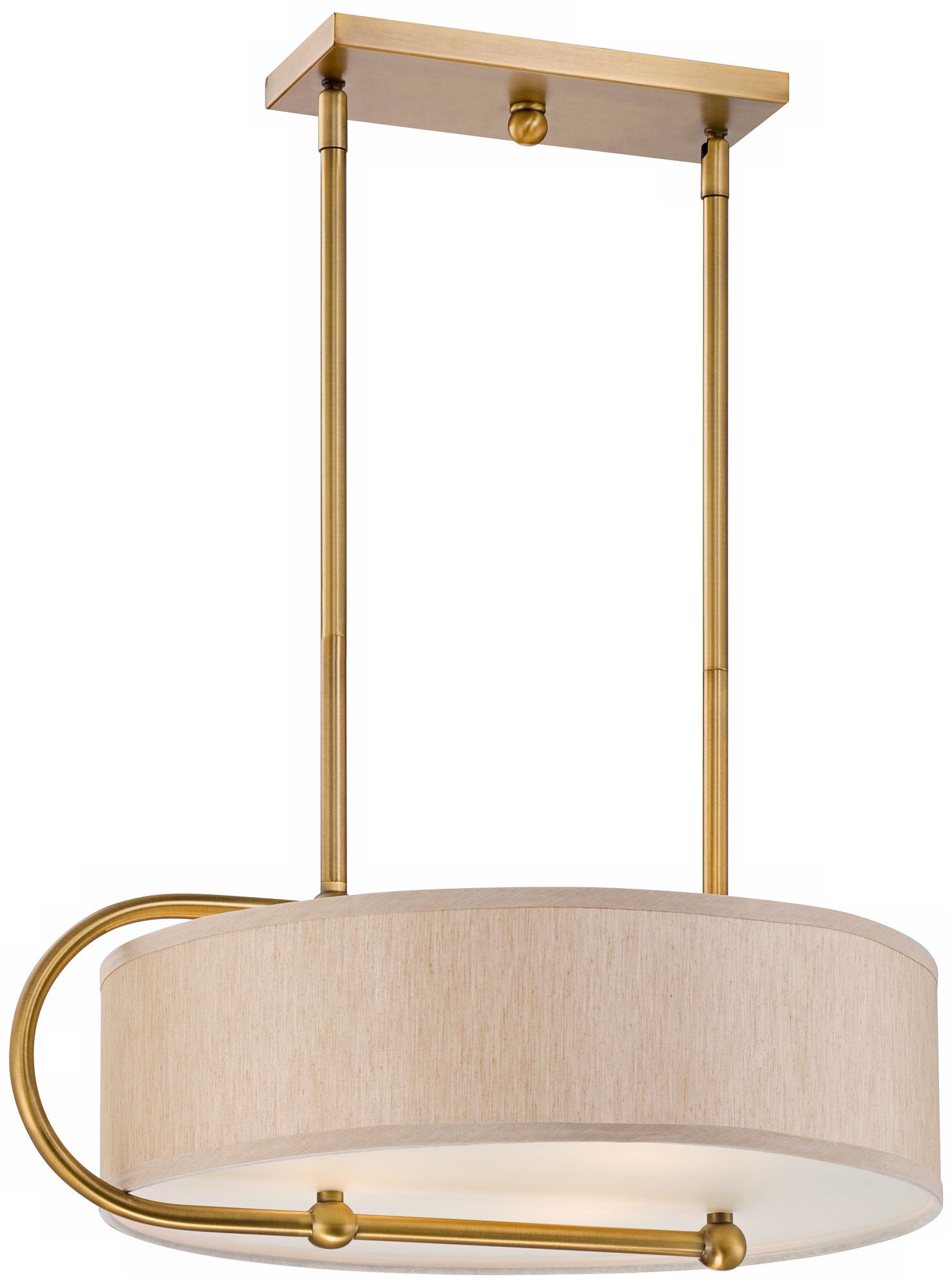 Round Linen 22 1/2" Wide Gold Bronze Pendant Light