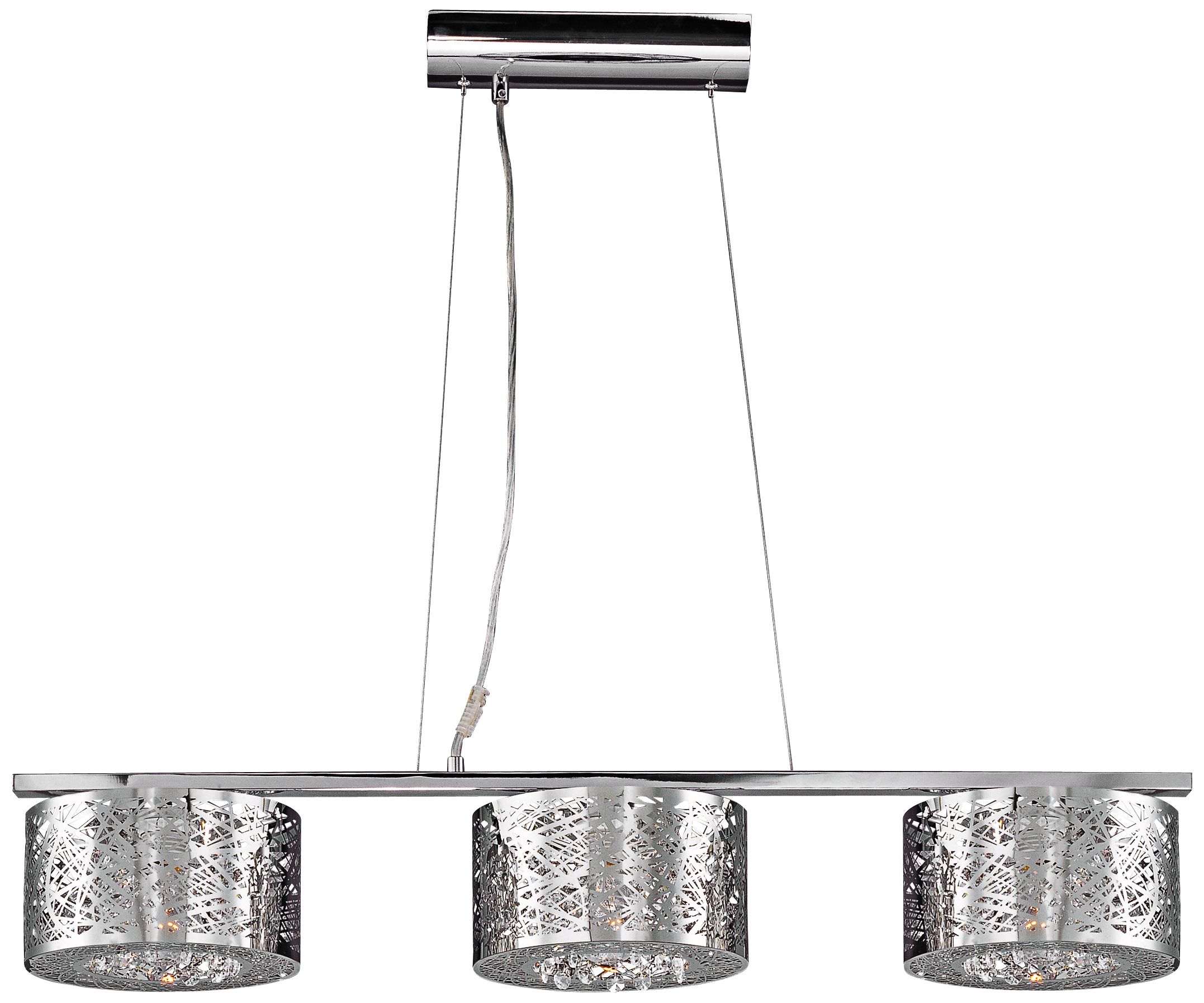 ET2 Inca Web 37" Wide Polished Chrome Island Chandelier