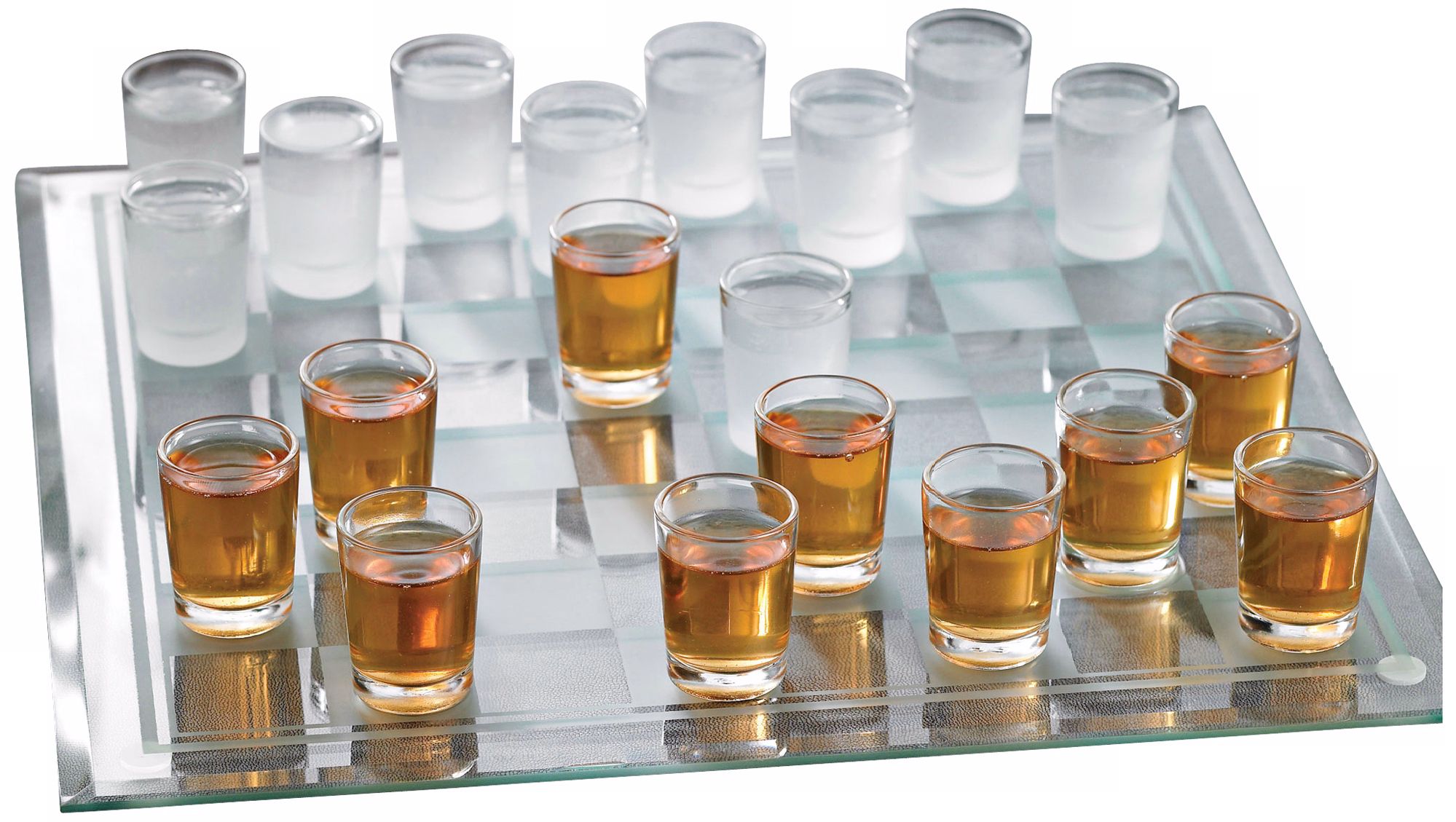 Shot Glass Checkers with 14" Square Checkerboard