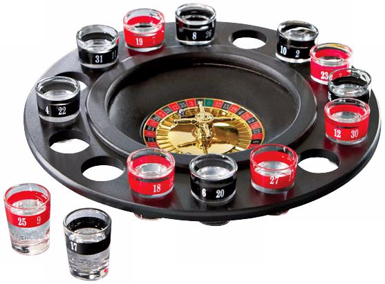Round Roulette Wheel Shot Glass Set