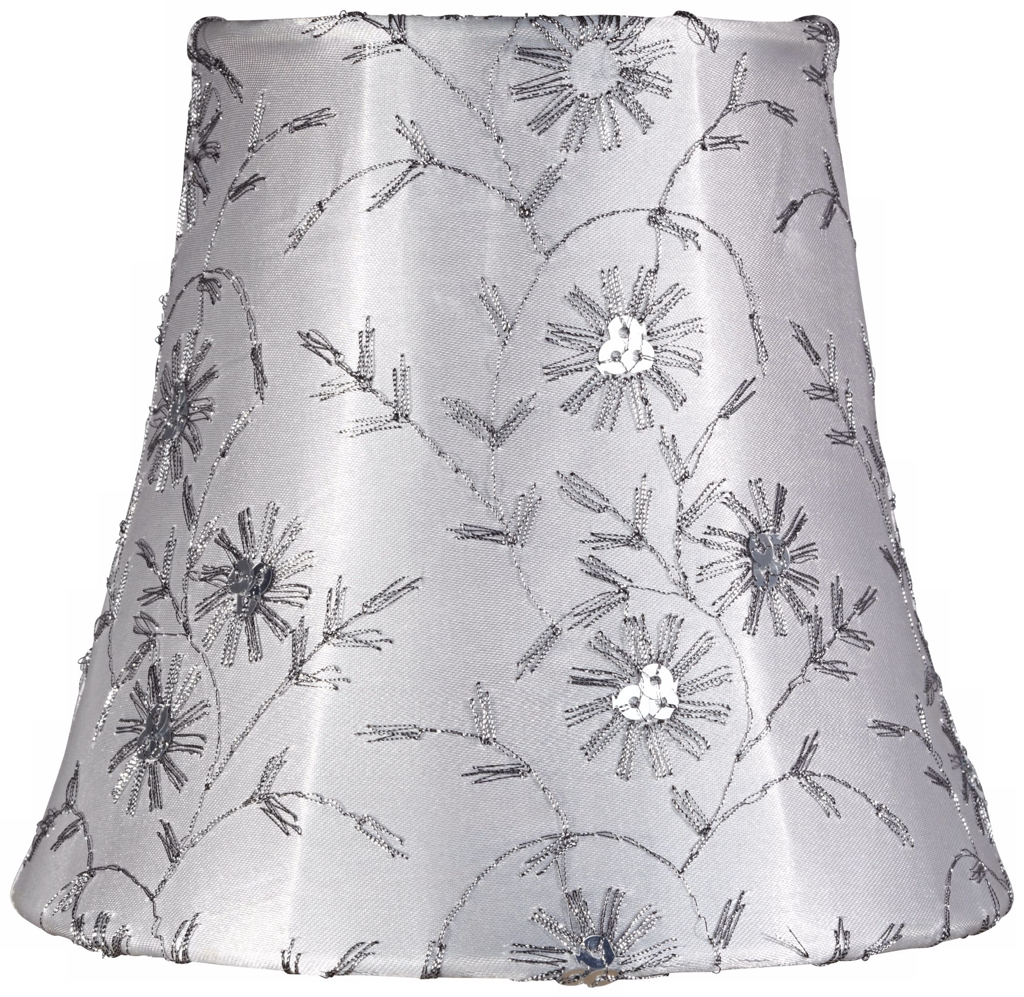 Jasper Gray Floral Bell Lamp Shade 3.5x5.5x5 (Clip-On)