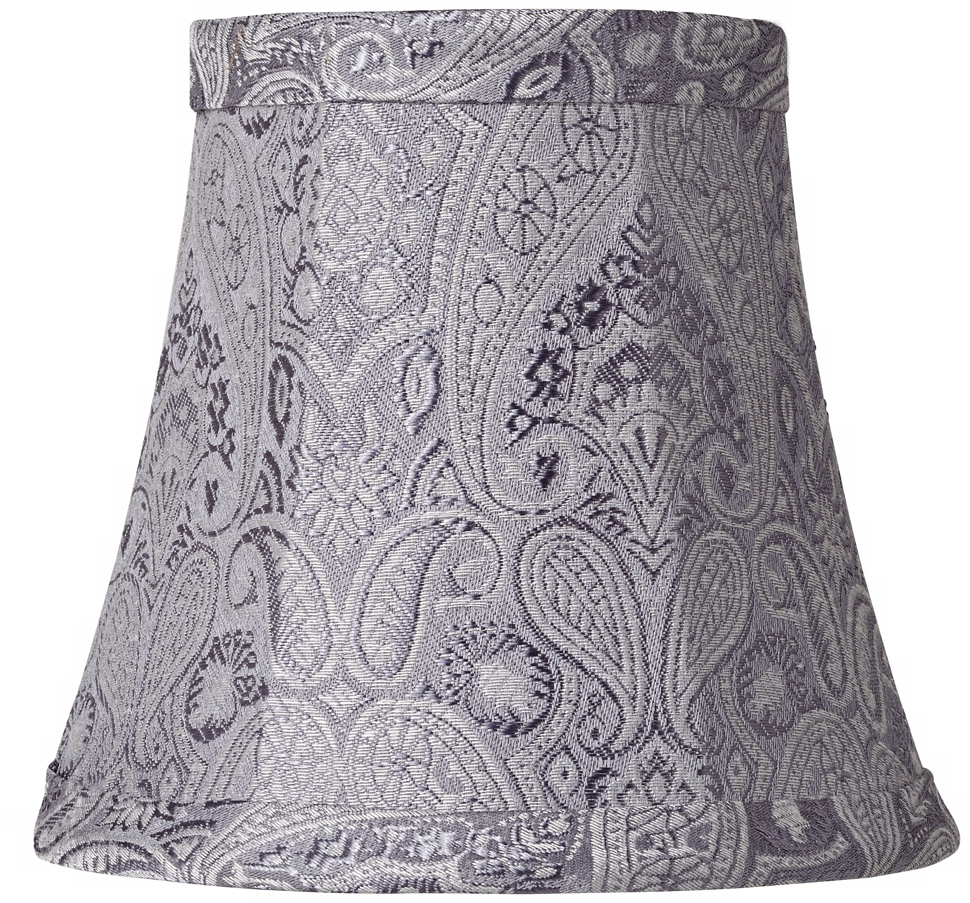 Gray Paisley Bell Lamp Shade 3x6x5 (Clip-On)