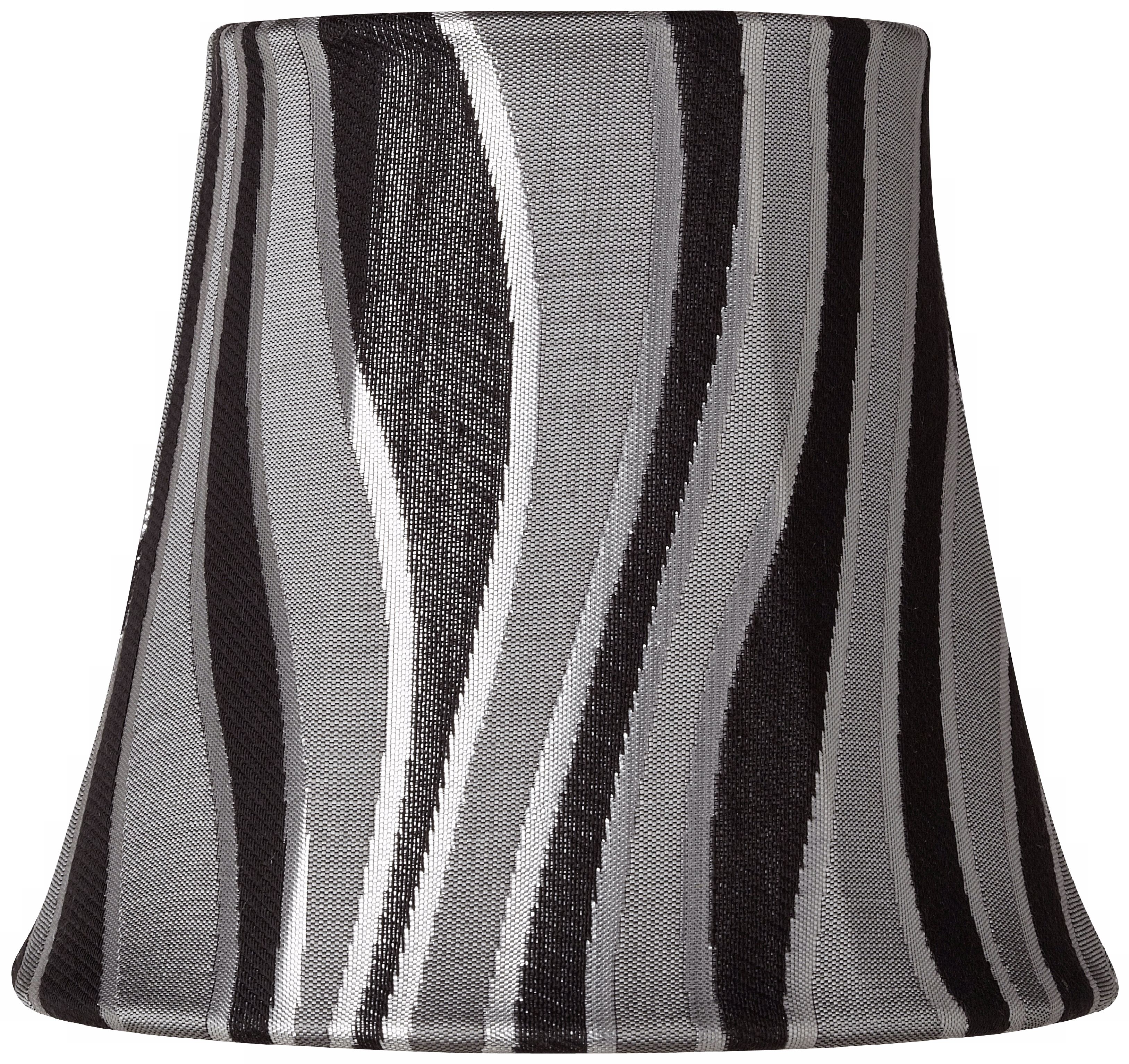 Gray Curved Stripes Lamp Shade 3.5x5.5x5 (Clip-on)
