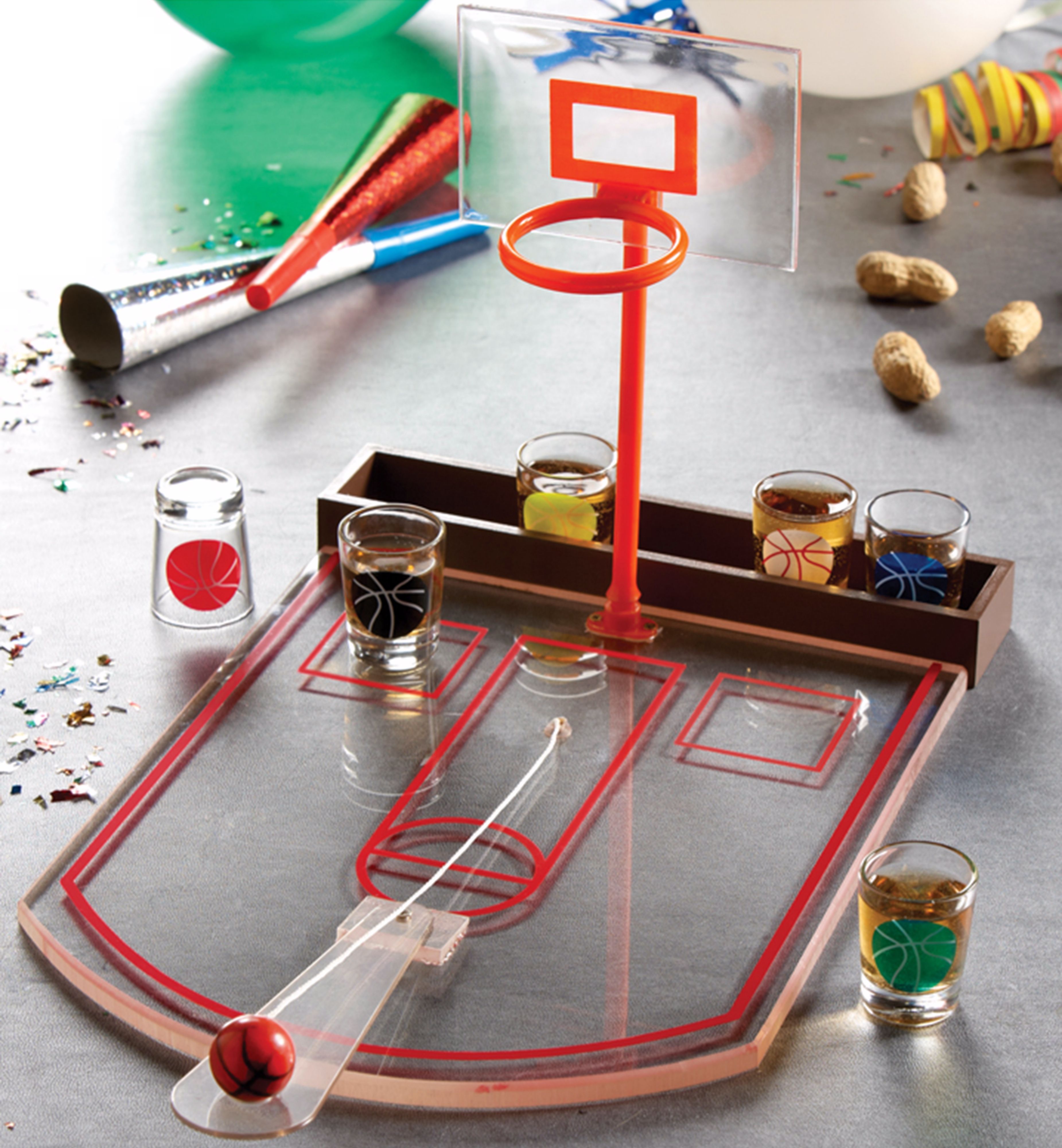 Basketball Shot Glass Drinking Game Board Set