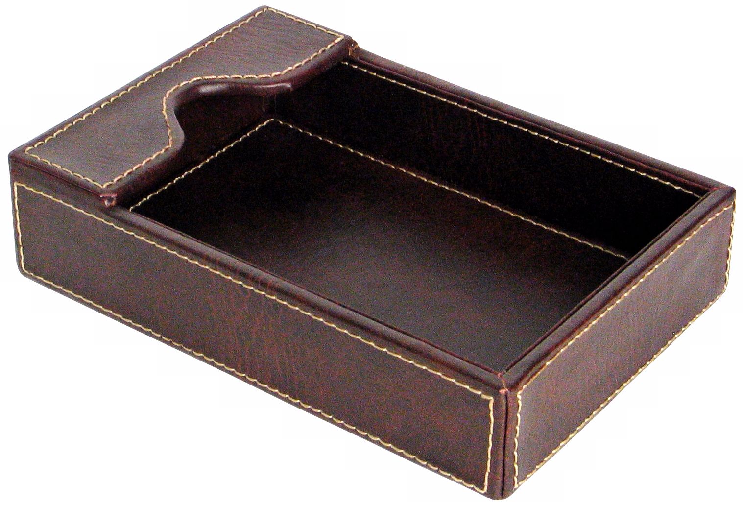 Brown Faux Leather Tray