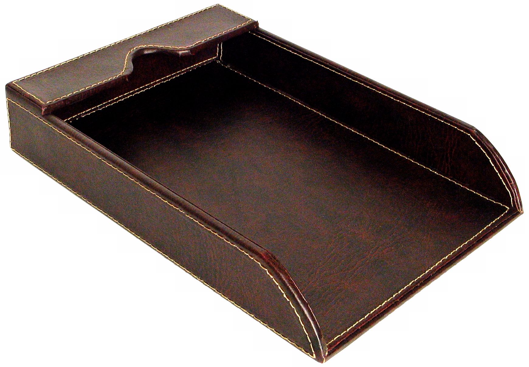 Brown Faux Leather Paper Tray