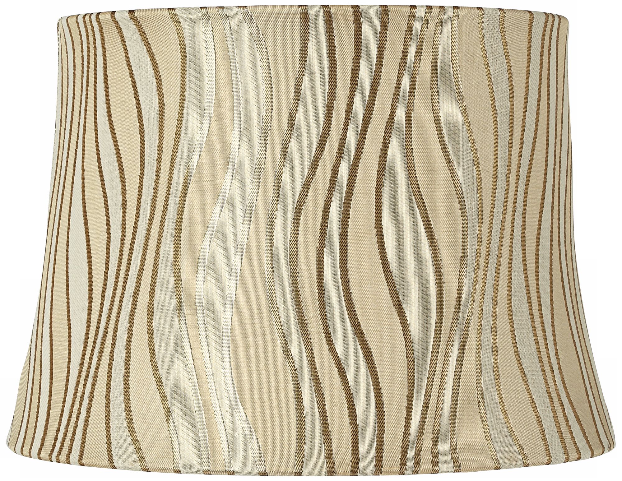 Beige and Silver Curved Lines Lamp Shade 10x12x8.5 (Spider)
