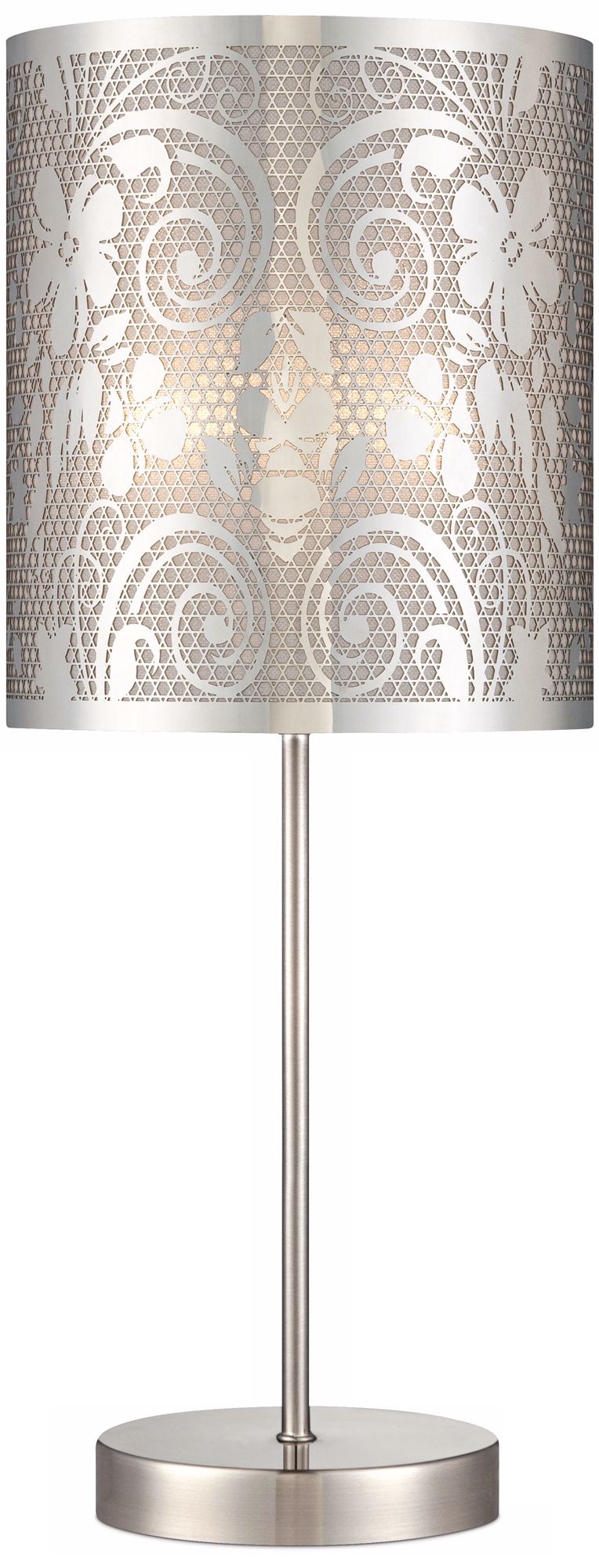 Cut-Out Steel Floral Scroll 19 1/2" High Accent Table Lamp