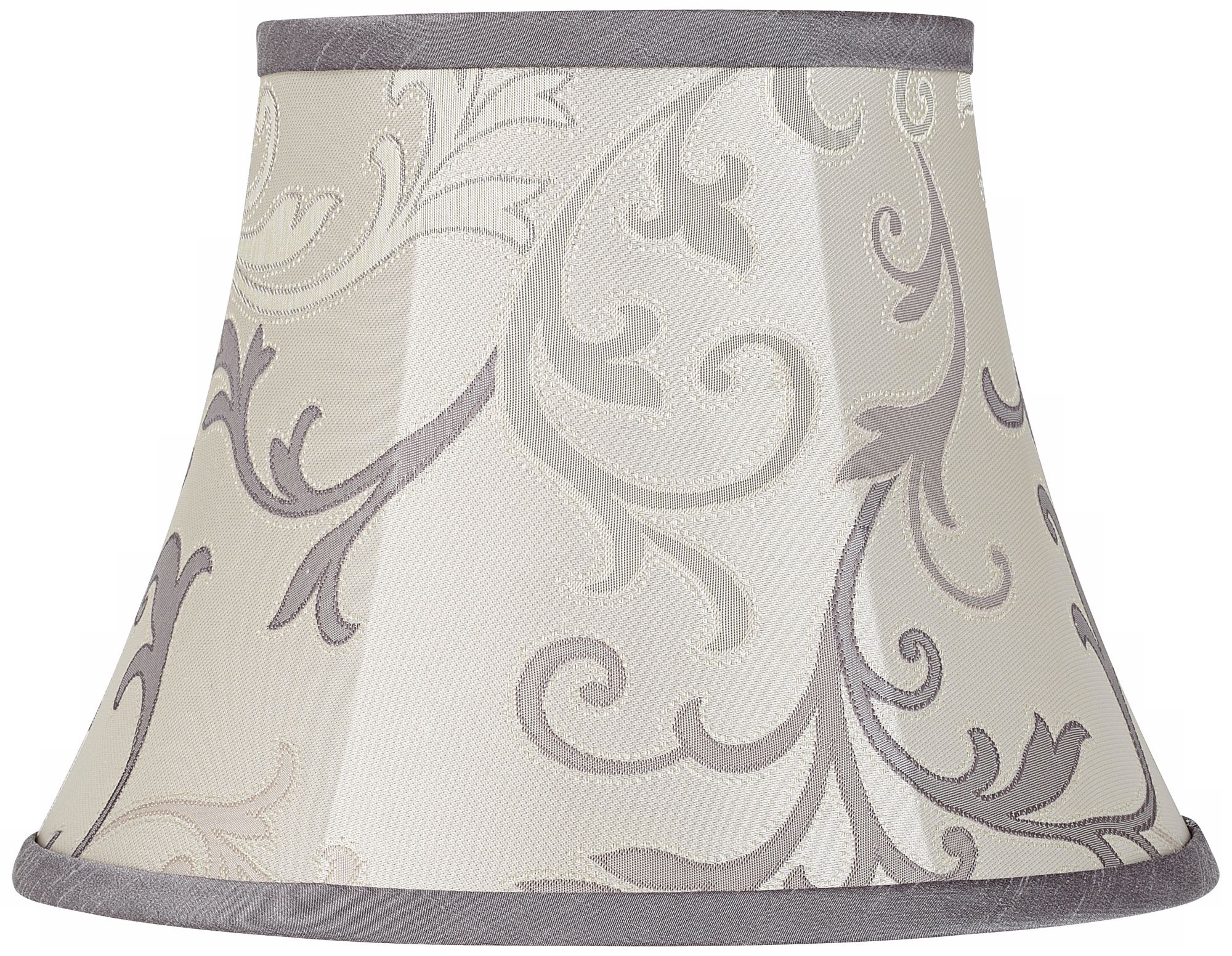 Grey Scroll Bell Lamp Shade 7x12x9 (Spider)