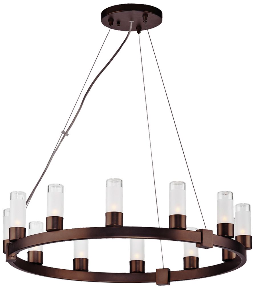 Forecast Revolution Merlot Bronze Round 12-Light Chandelier