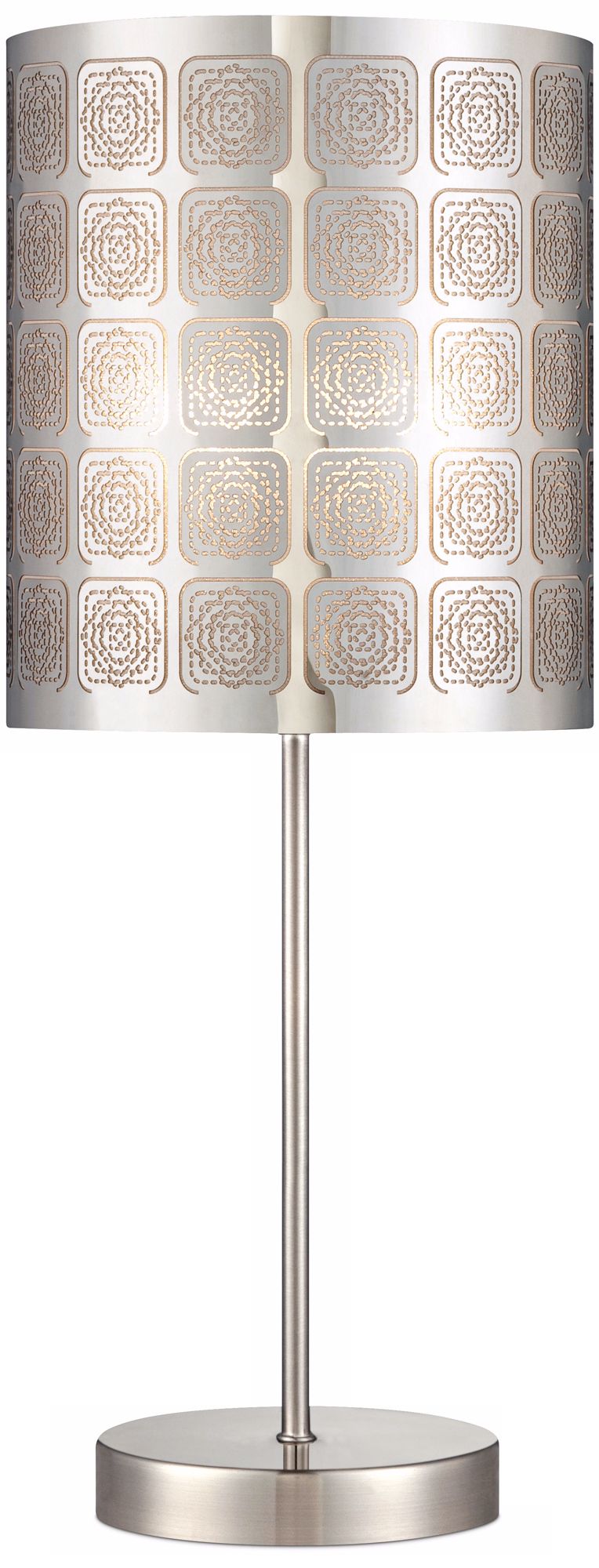 Cut-Out Steel Square Pattern 19 1/2" High Accent Table Lamp