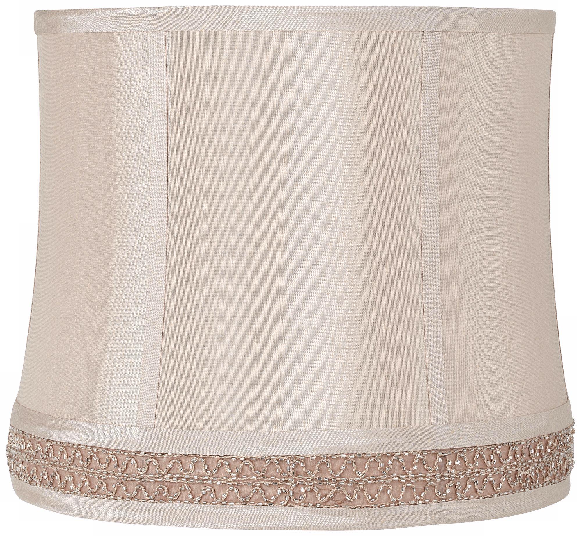 Beige Beaded Gallery Drum Lamp Shade 11x12x10.25 (Spider)