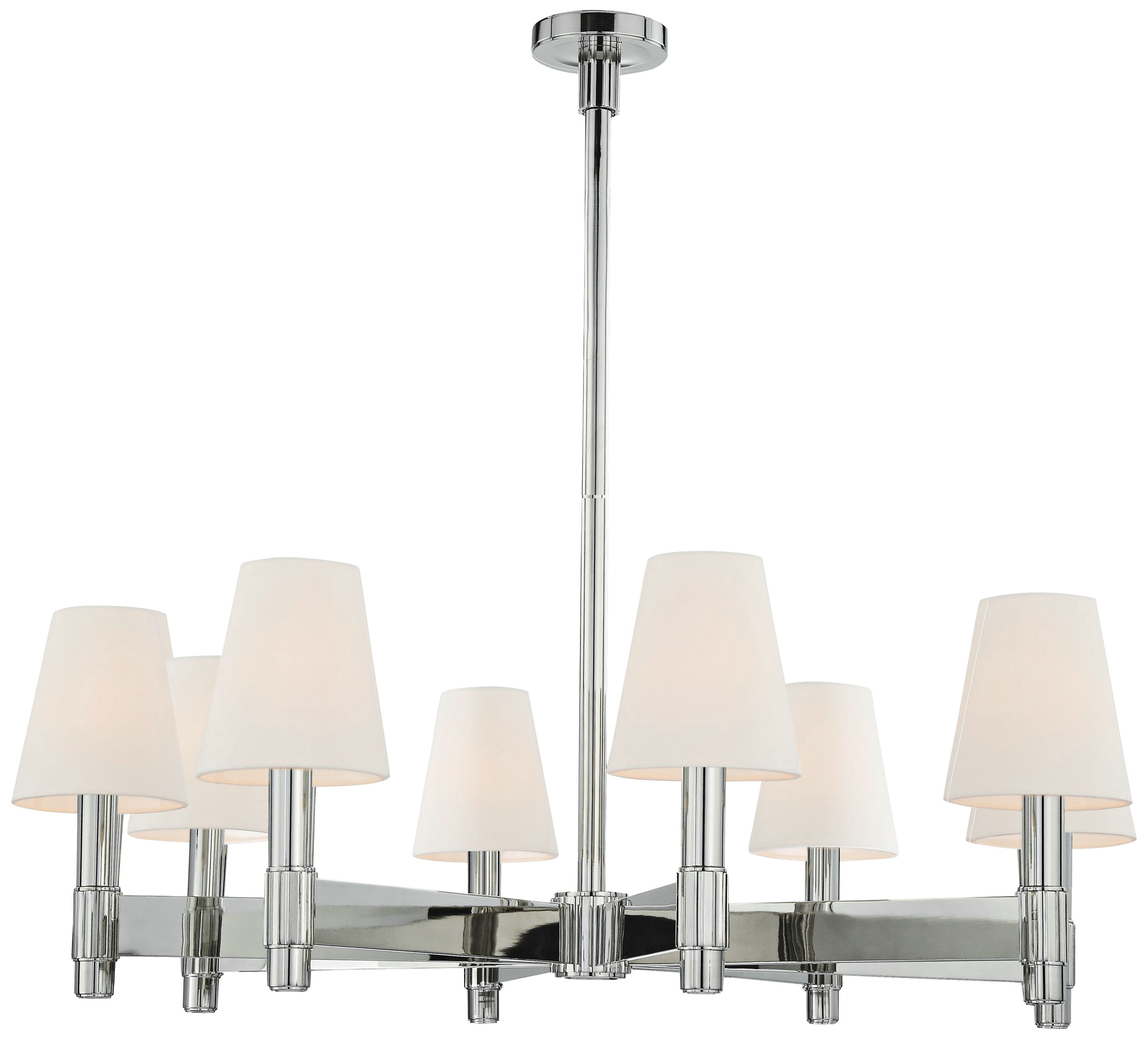 Hudson Valley Druid Hills 8-Light 38" Wide Nickel Chandelier