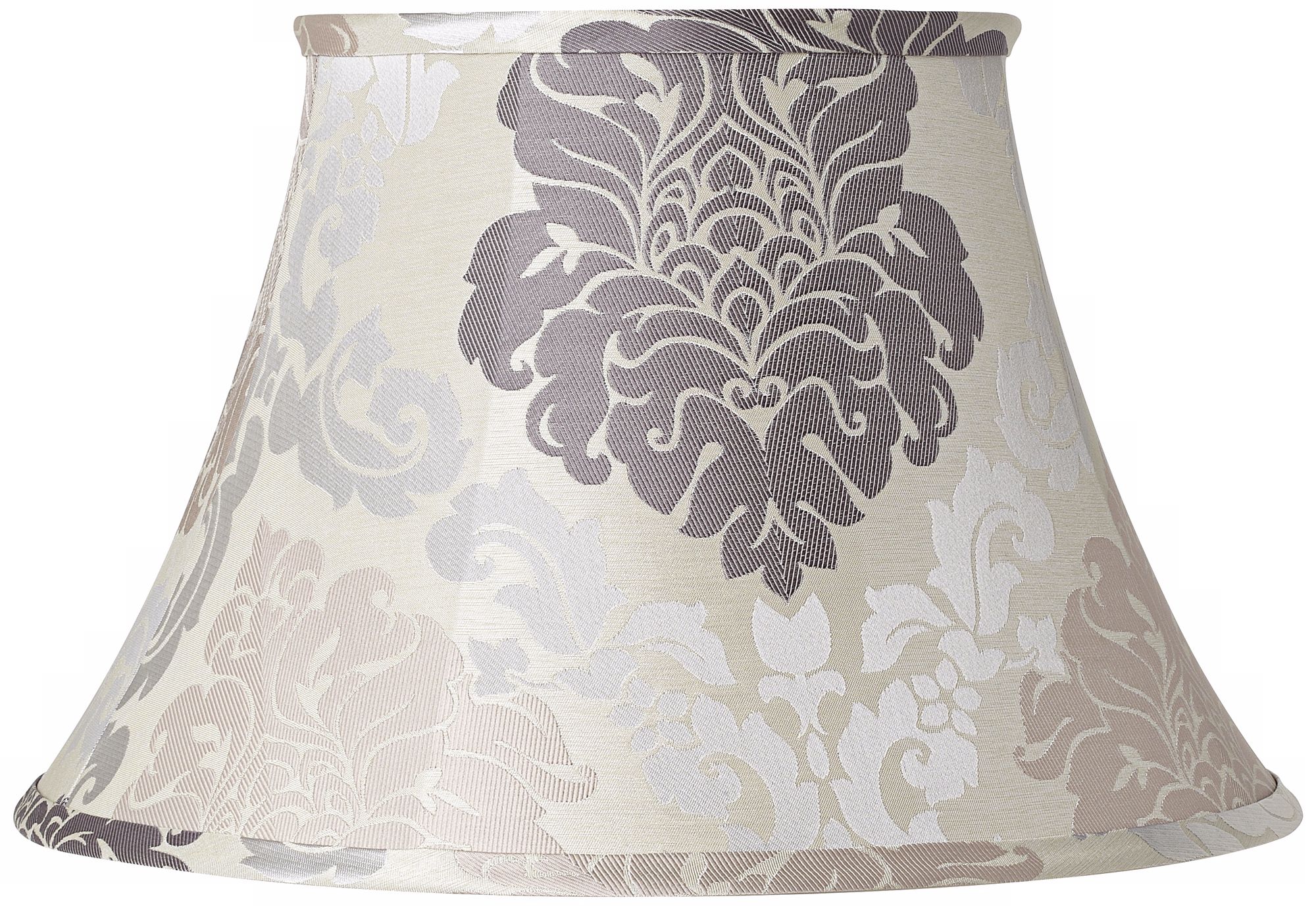 Cream and Gray Floral Lamp Shade 10x18x12 (Spider)