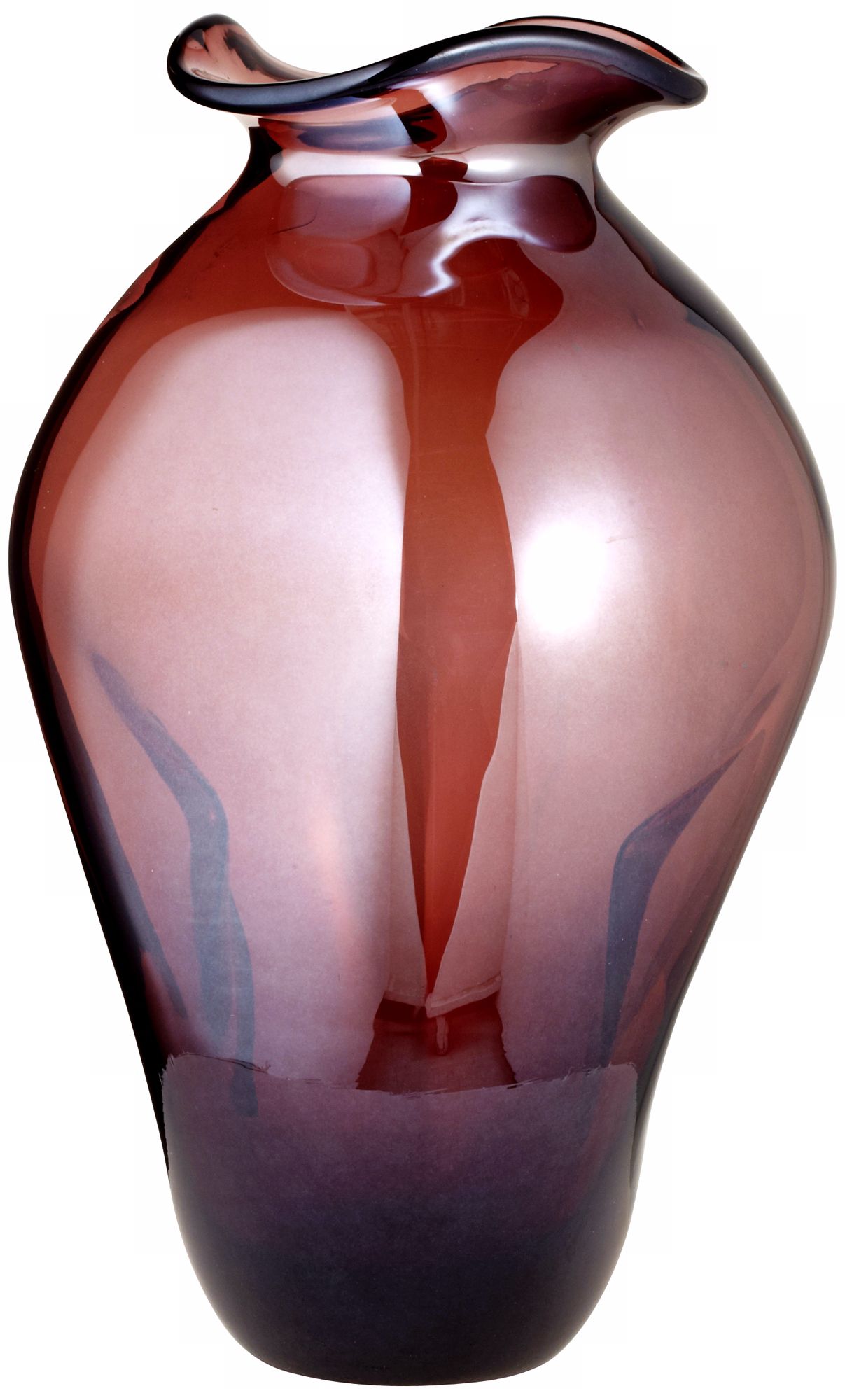 Large Handmade Purple Swirl Glass Vase