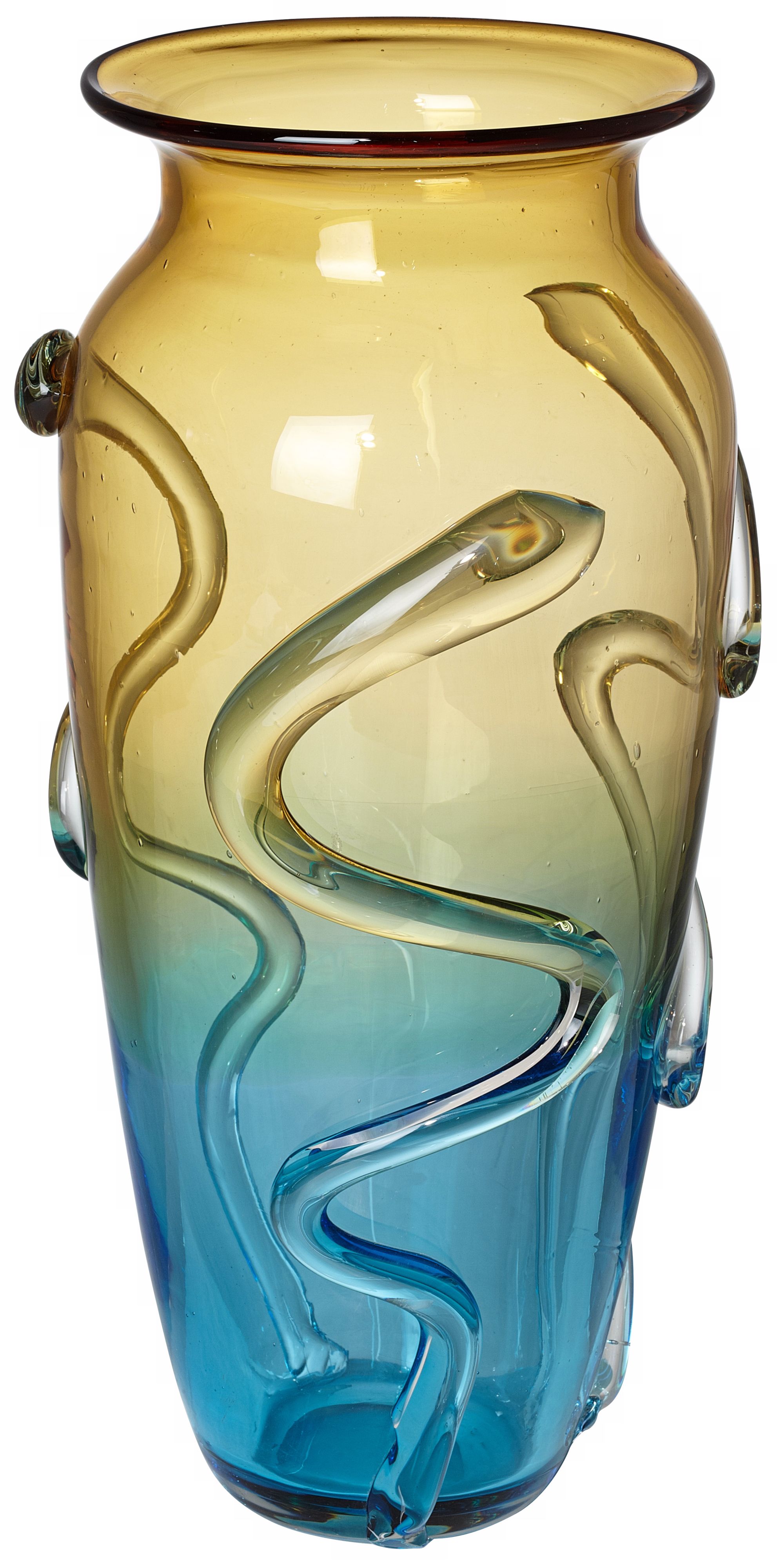 Large Multi-Color Hand-Made Glass Vase