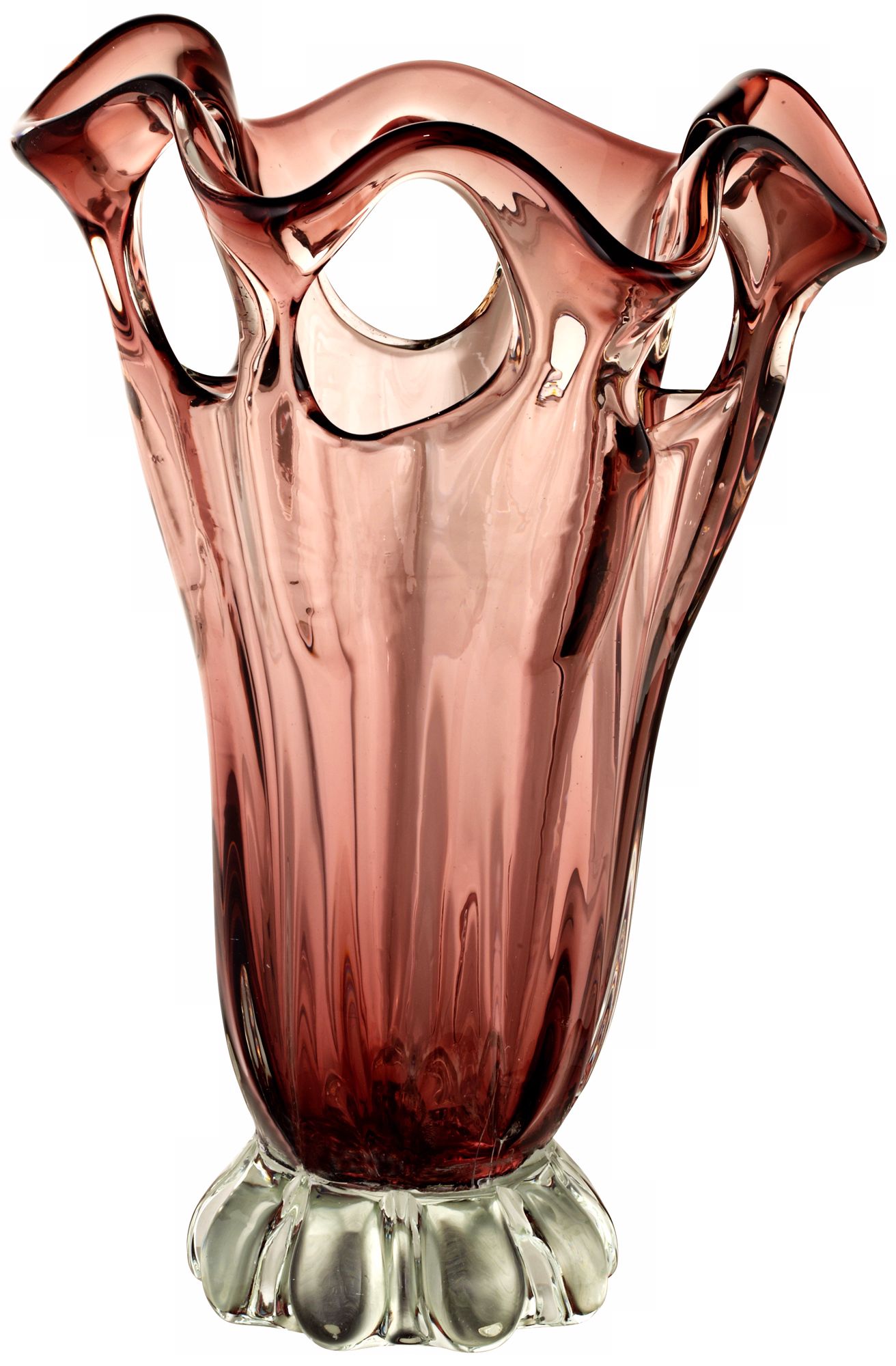 Handmade Purple Footed Glass Vase