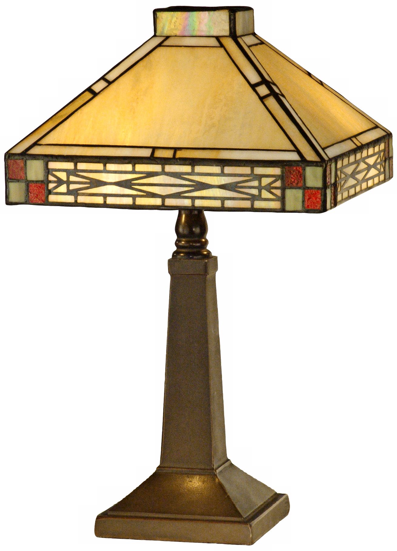 Filigree Mission Art Glass Dale Tiffany Accent Lamp