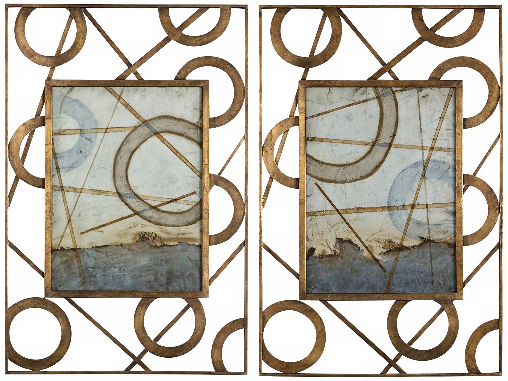 Uttermost Set/2 Intersections 40 3/4" High Framed Wall Art