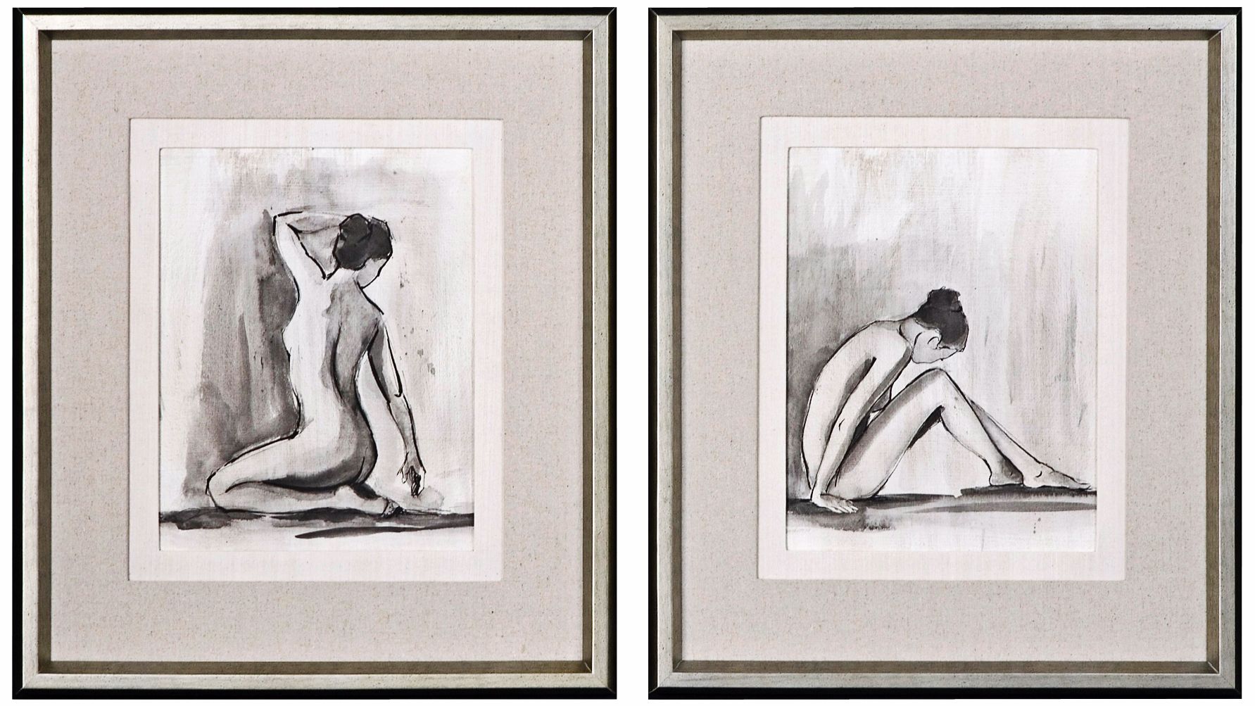 Uttermost Set of 2 Sumi-e I, III 29 3/4" Wide Asian Wall Art