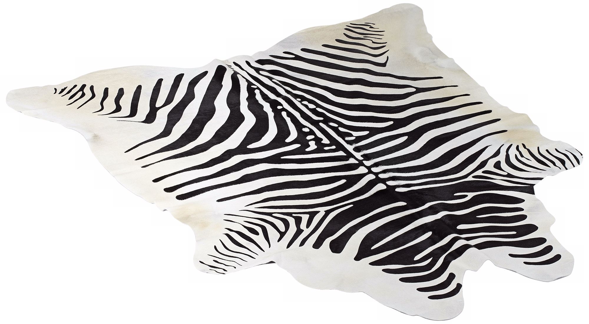 Zebra Print Cow Hide Decorative Area Rug