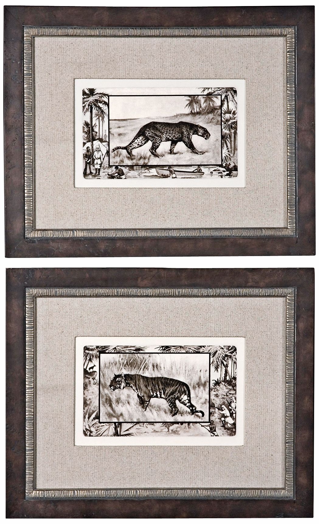 Uttermost Set of 2 Big Cats 24 1/4" Wide Framed Wall Art