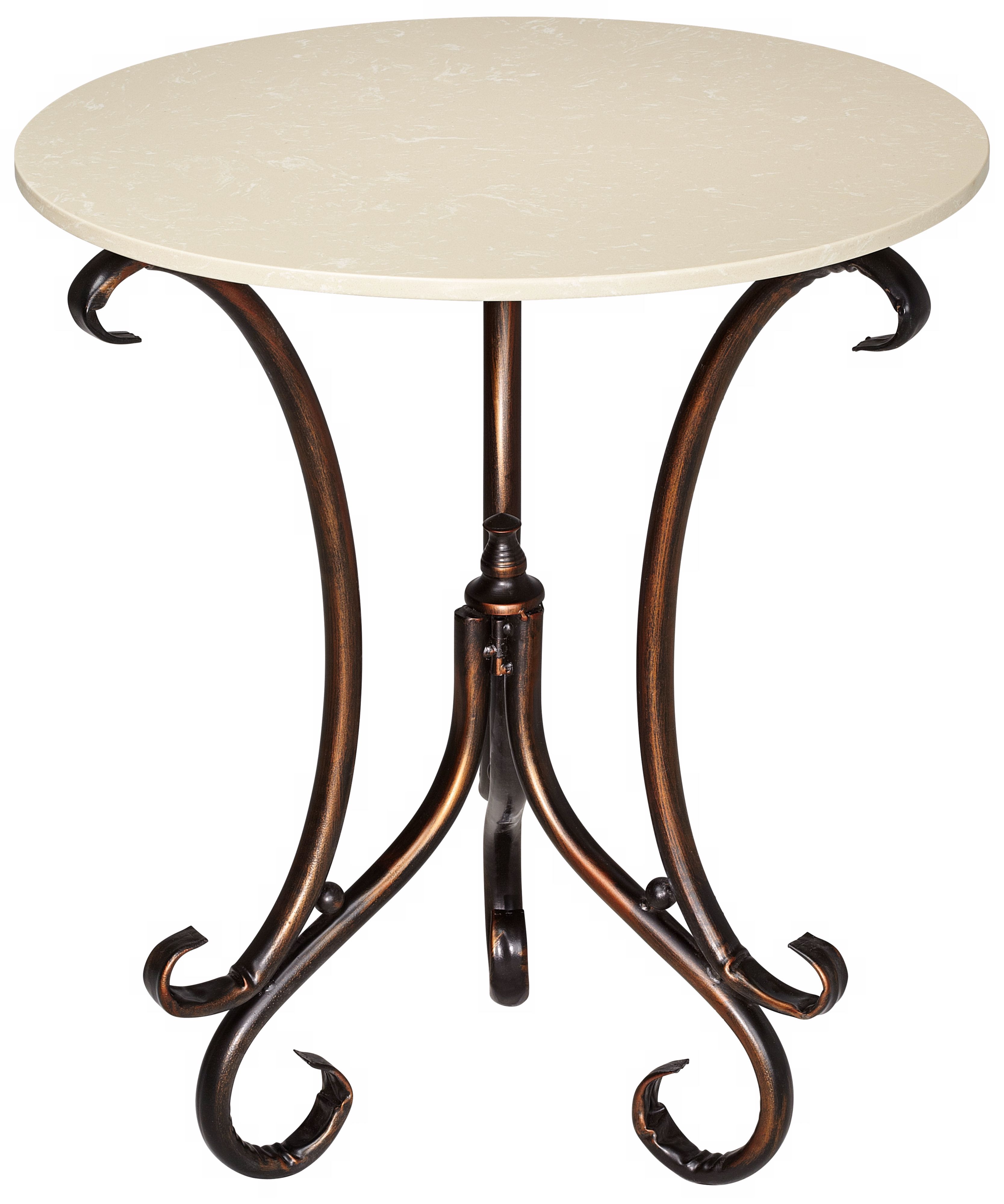 Delia Blackened Bronze and Ivory Accent Table