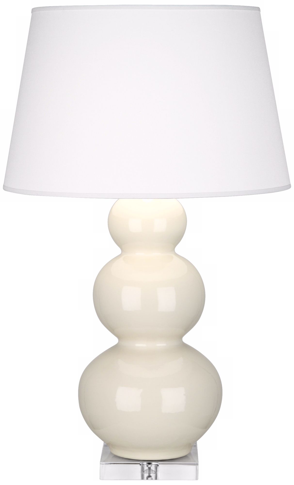 Robert Abbey Bone Triple Gourd Ceramic Buffet Lamp