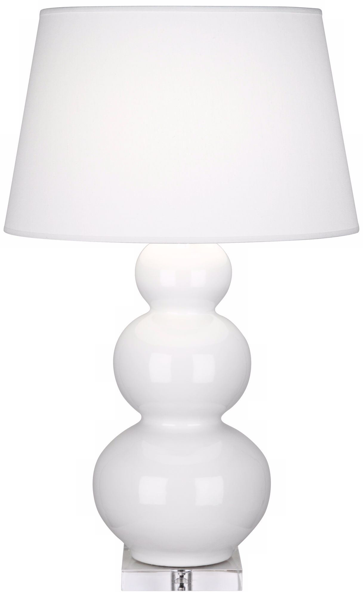 Robert Abbey Lily White Triple Gourd Ceramic Buffet Lamp