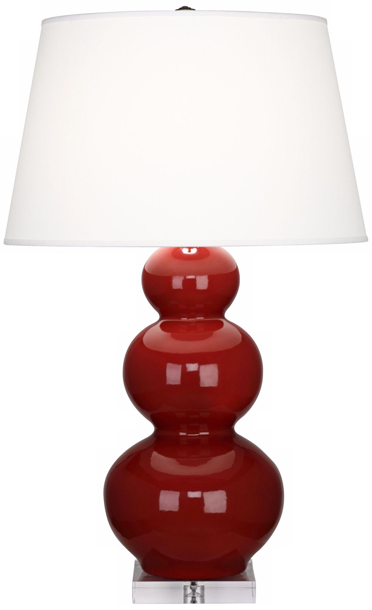 Robert Abbey Oxblood Triple Gourd Ceramic Buffet Lamp