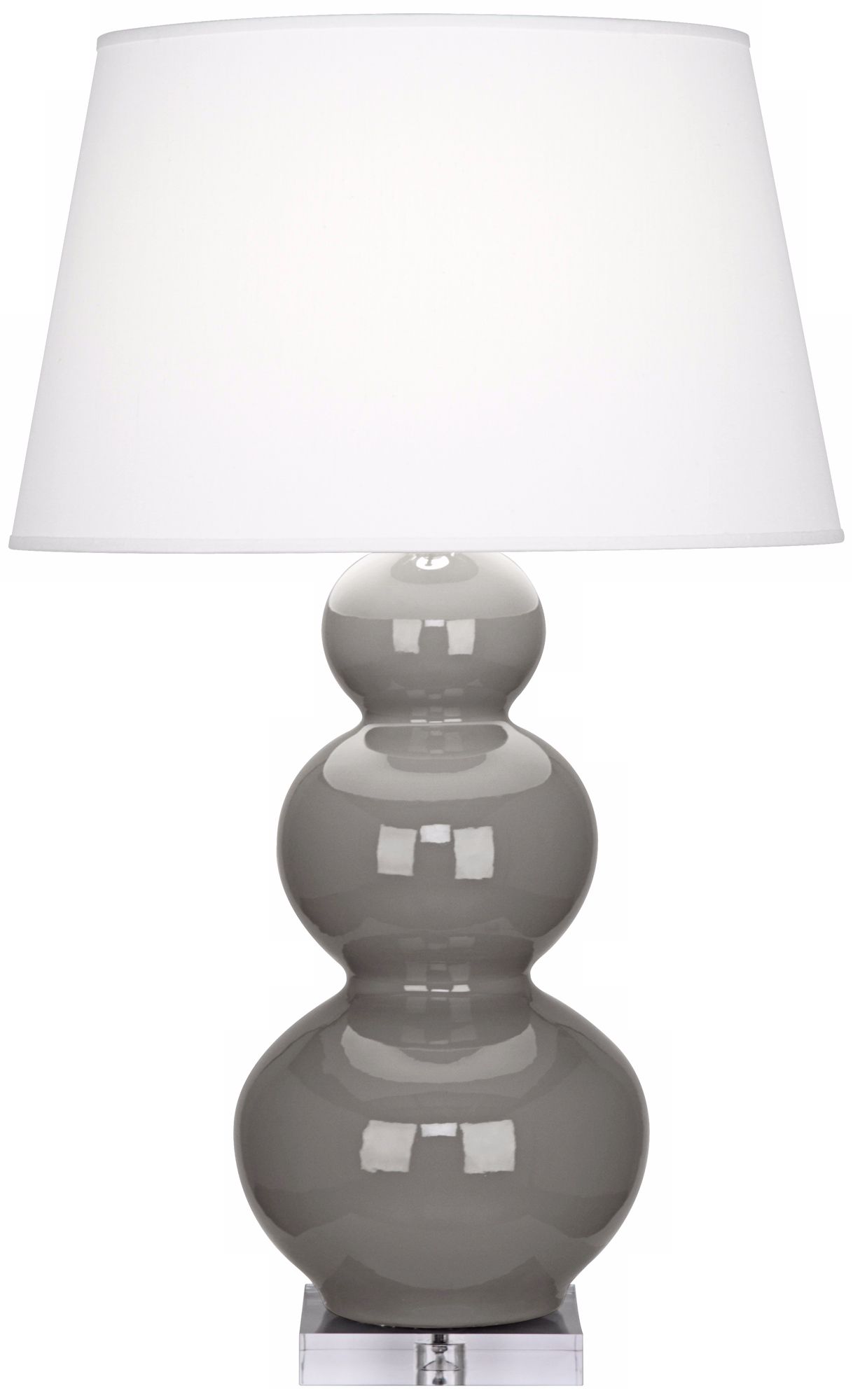 Robert Abbey Taupe Triple Gourd Ceramic Buffet Lamp