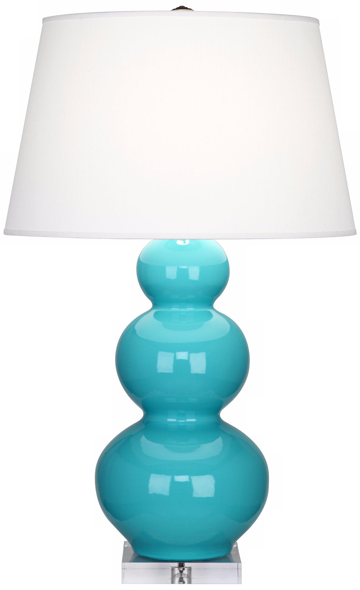 Robert Abbey Robin Egg Blue Triple Gourd Ceramic Buffet Lamp
