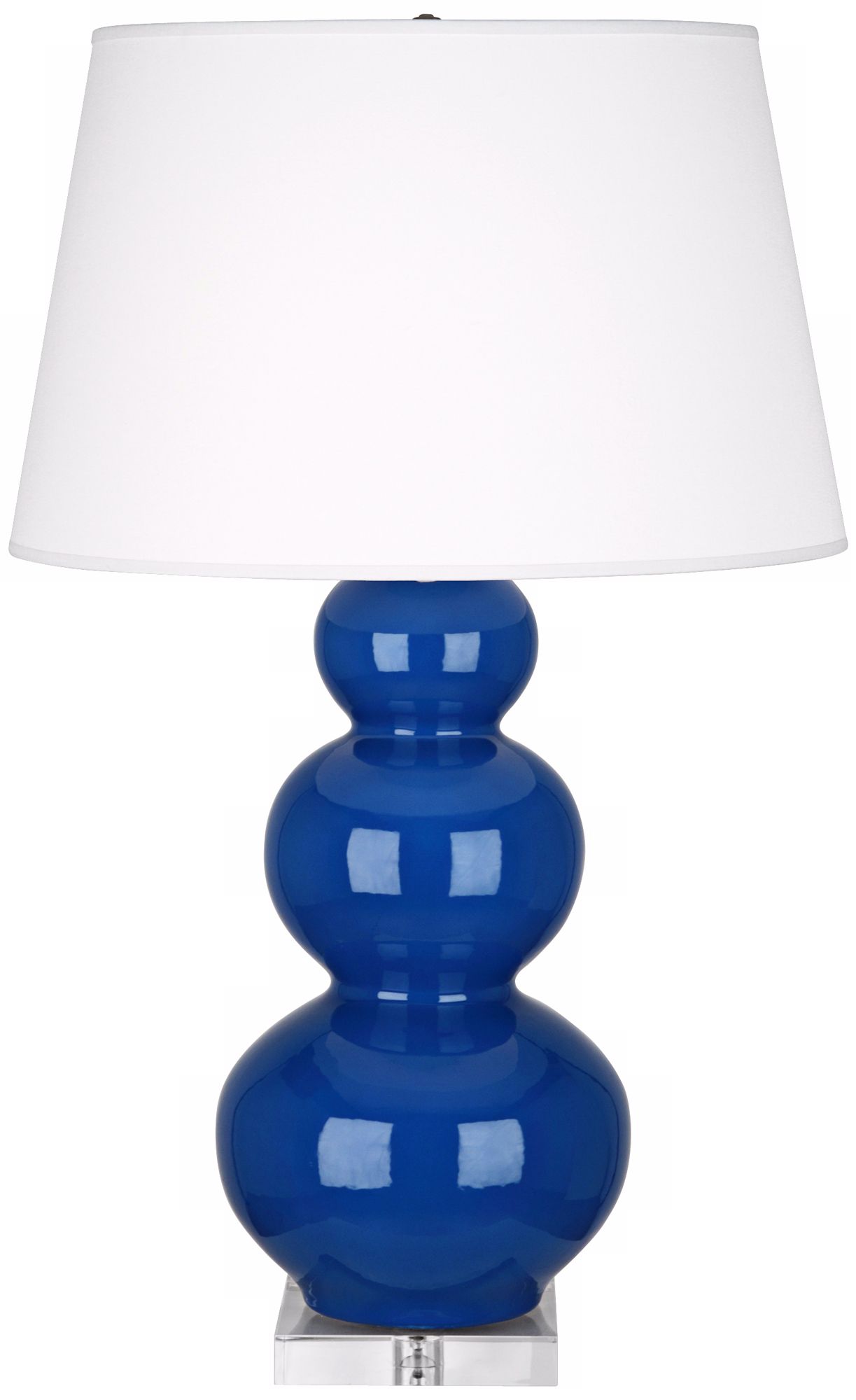 Robert Abbey Marine Blue Triple Gourd Ceramic Buffet Lamp