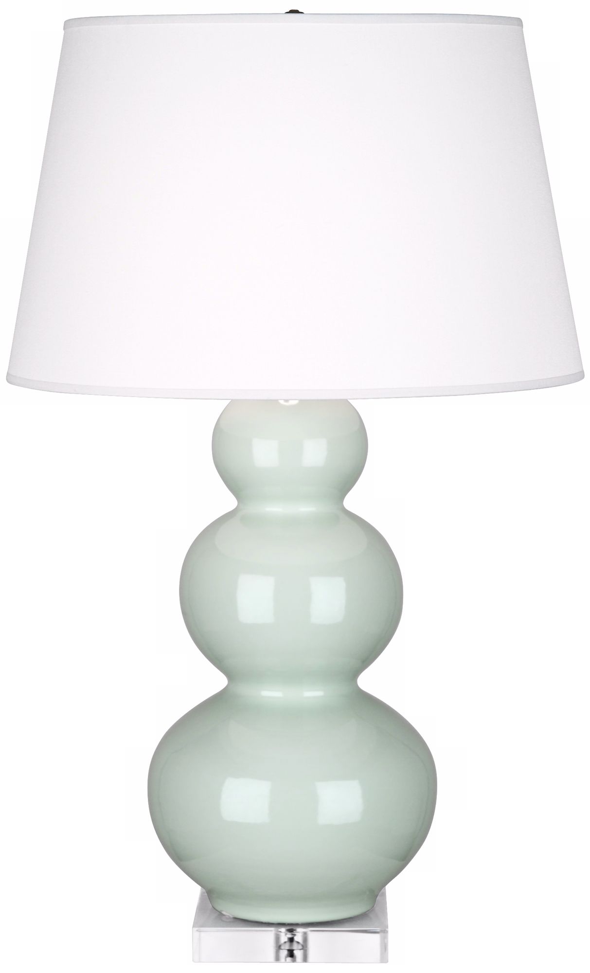 Robert Abbey Celadon Triple Gourd Ceramic Buffet Lamp