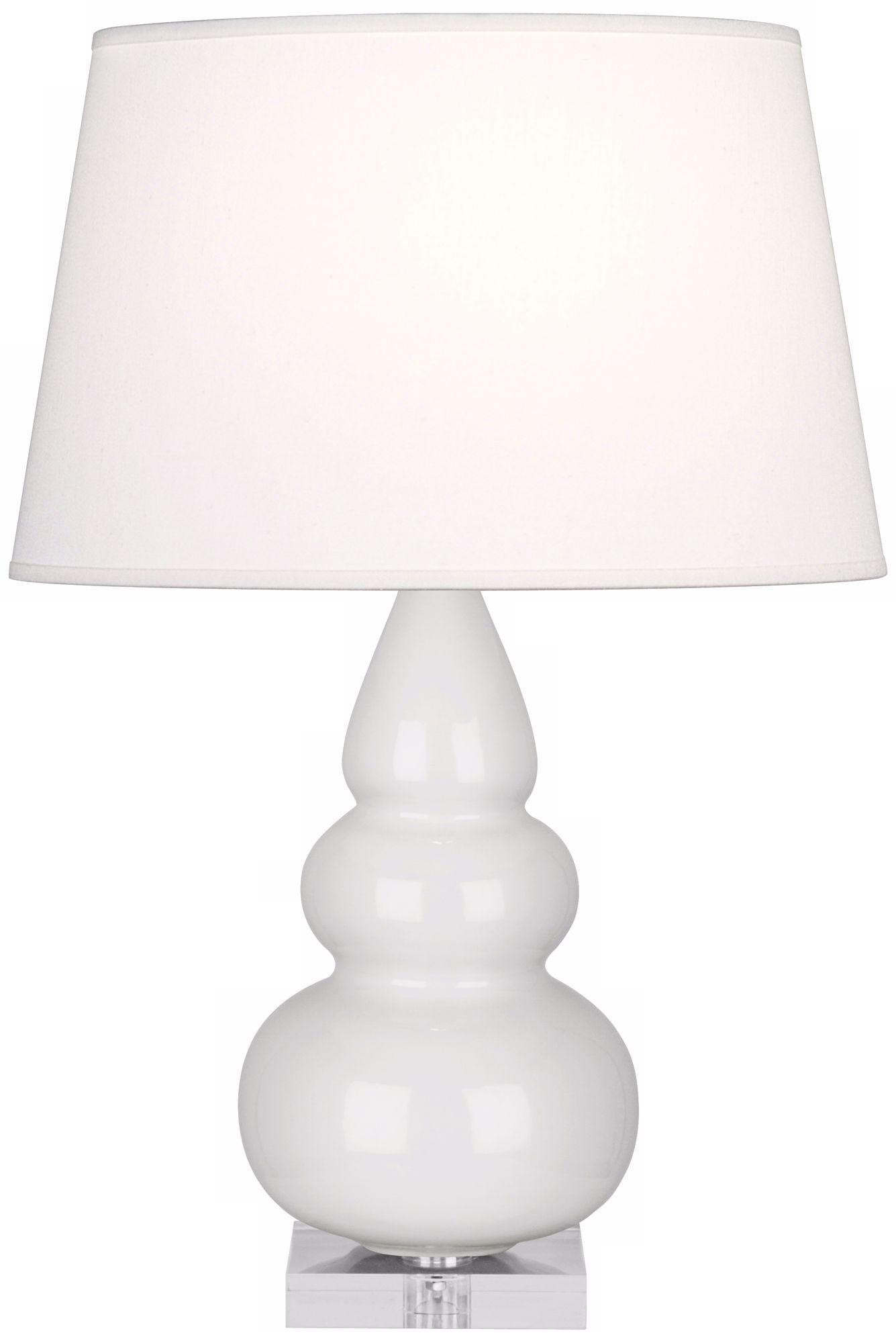 Robert Abbey Lily White Triple Gourd Ceramic Table Lamp