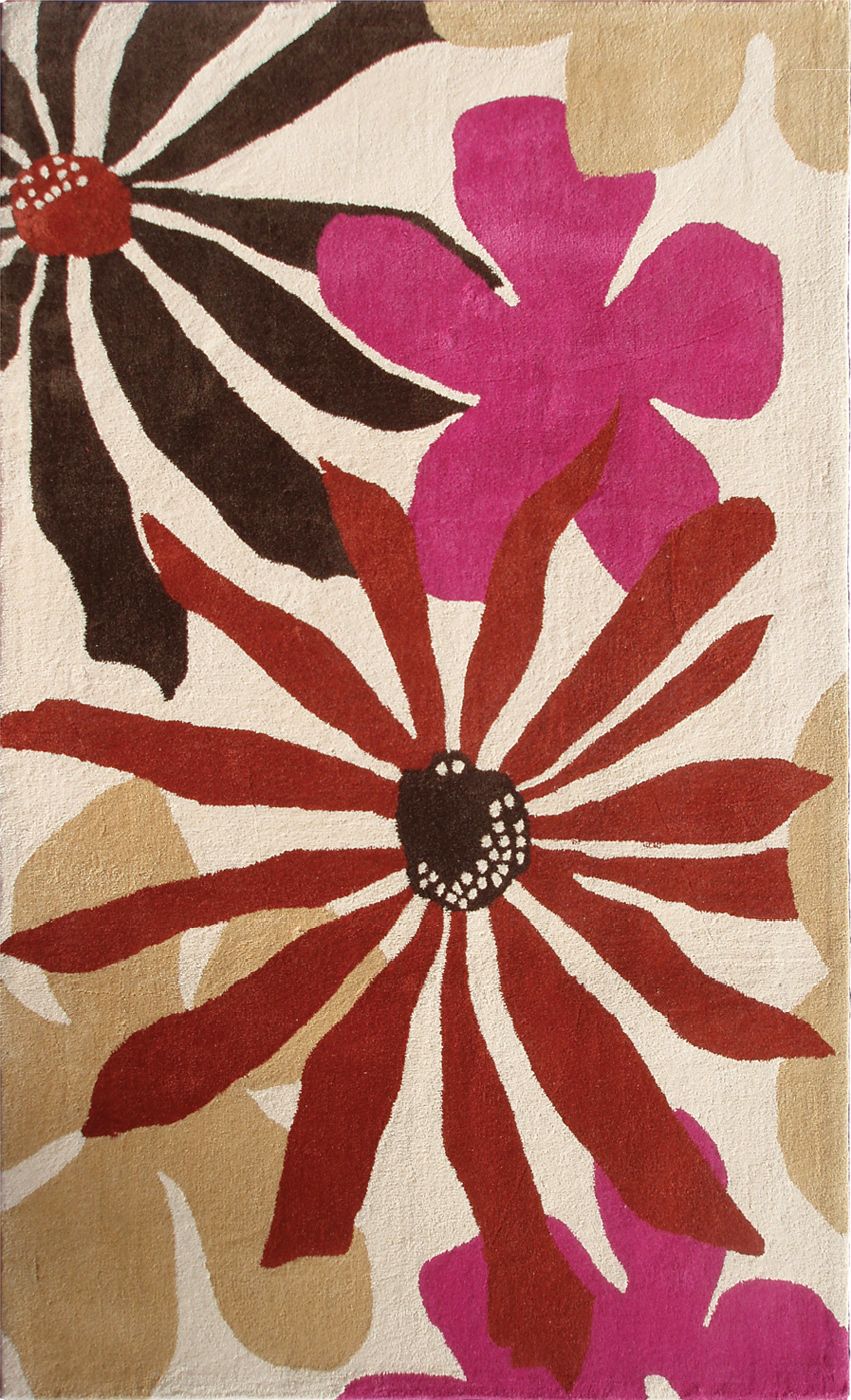 Ecconox Collection Mustard Seed Magenta Area Rug