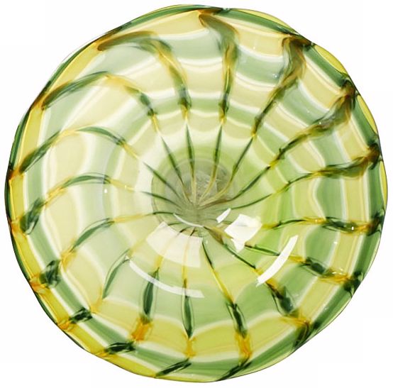 Small Francisco Green and Yellow Glass Plate