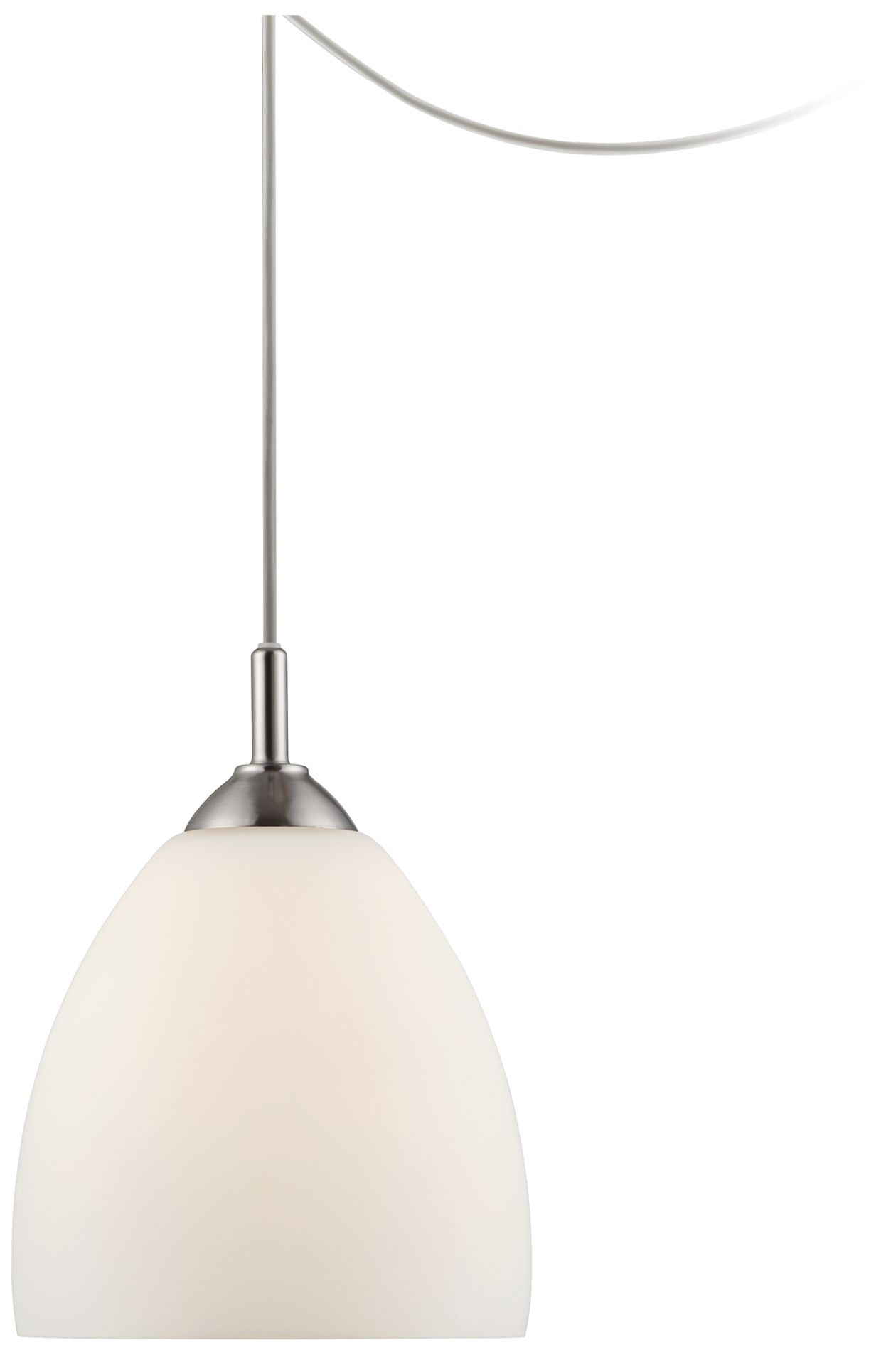 Opal Glass Plug-In Swag Style 12" High Pendant Light