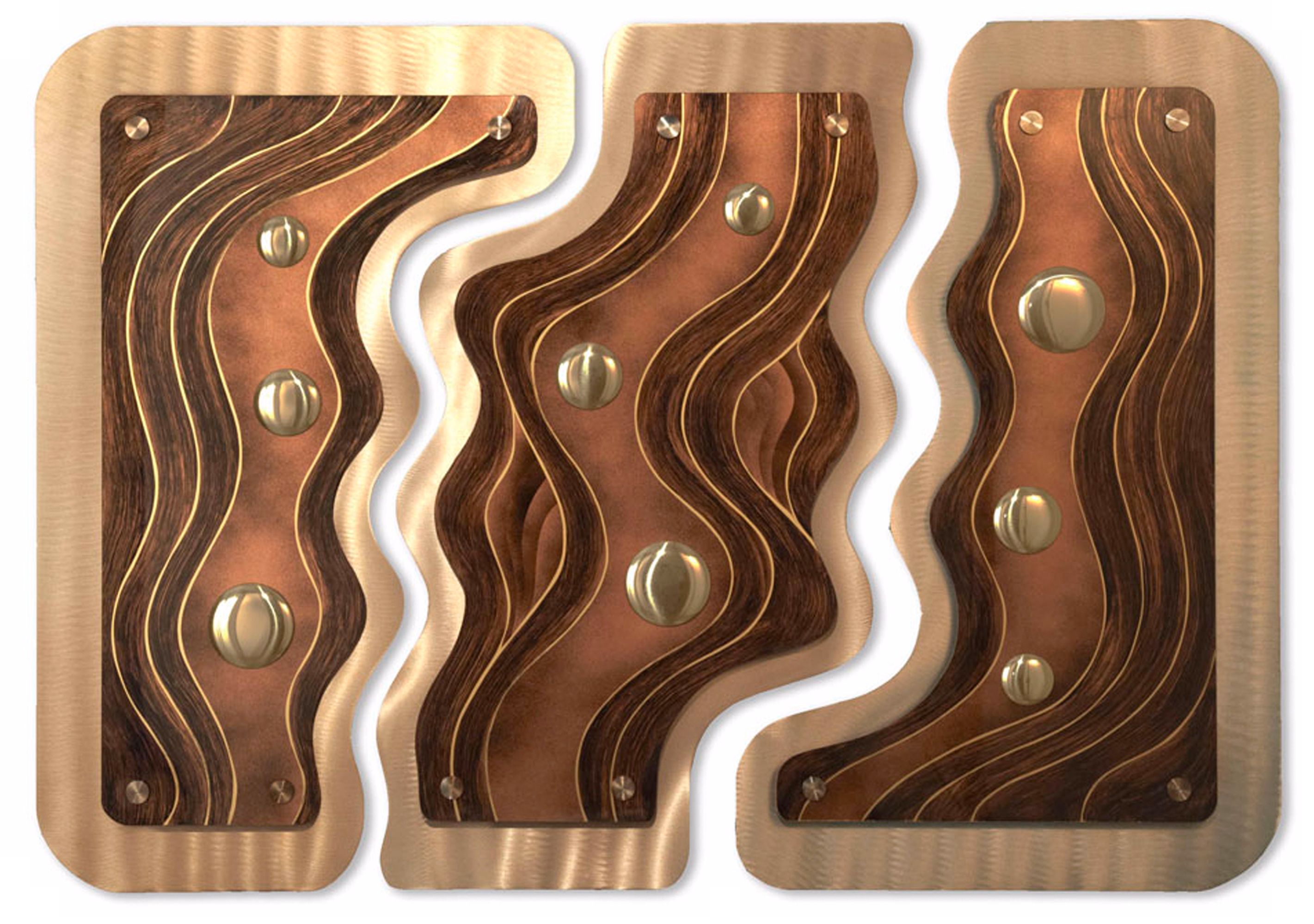 Set of 3 Nova Copper Creek 51" Wide Metal Wall Art