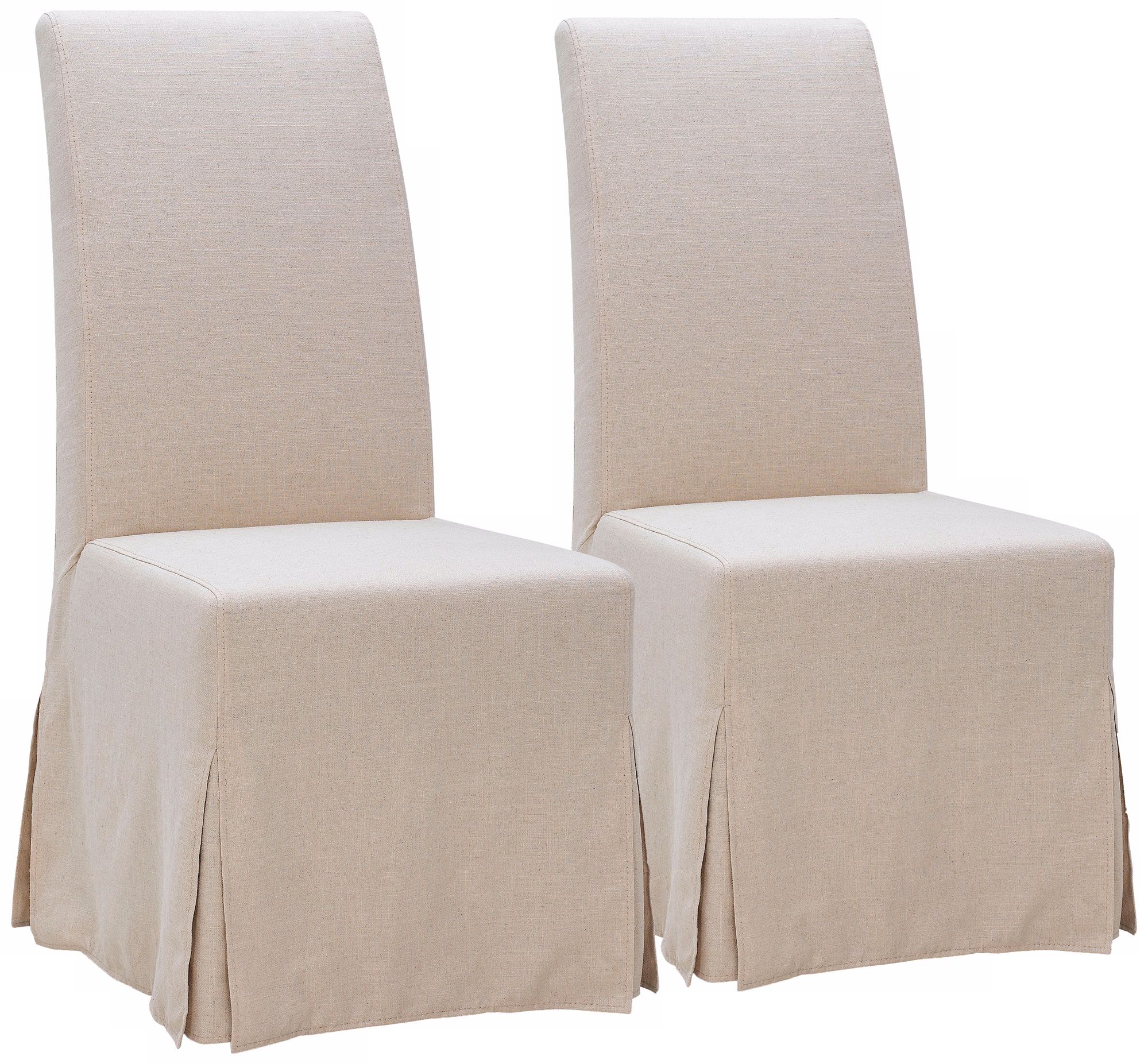 Set of 2 Victoria Oatmeal Fabric Dining Chairs