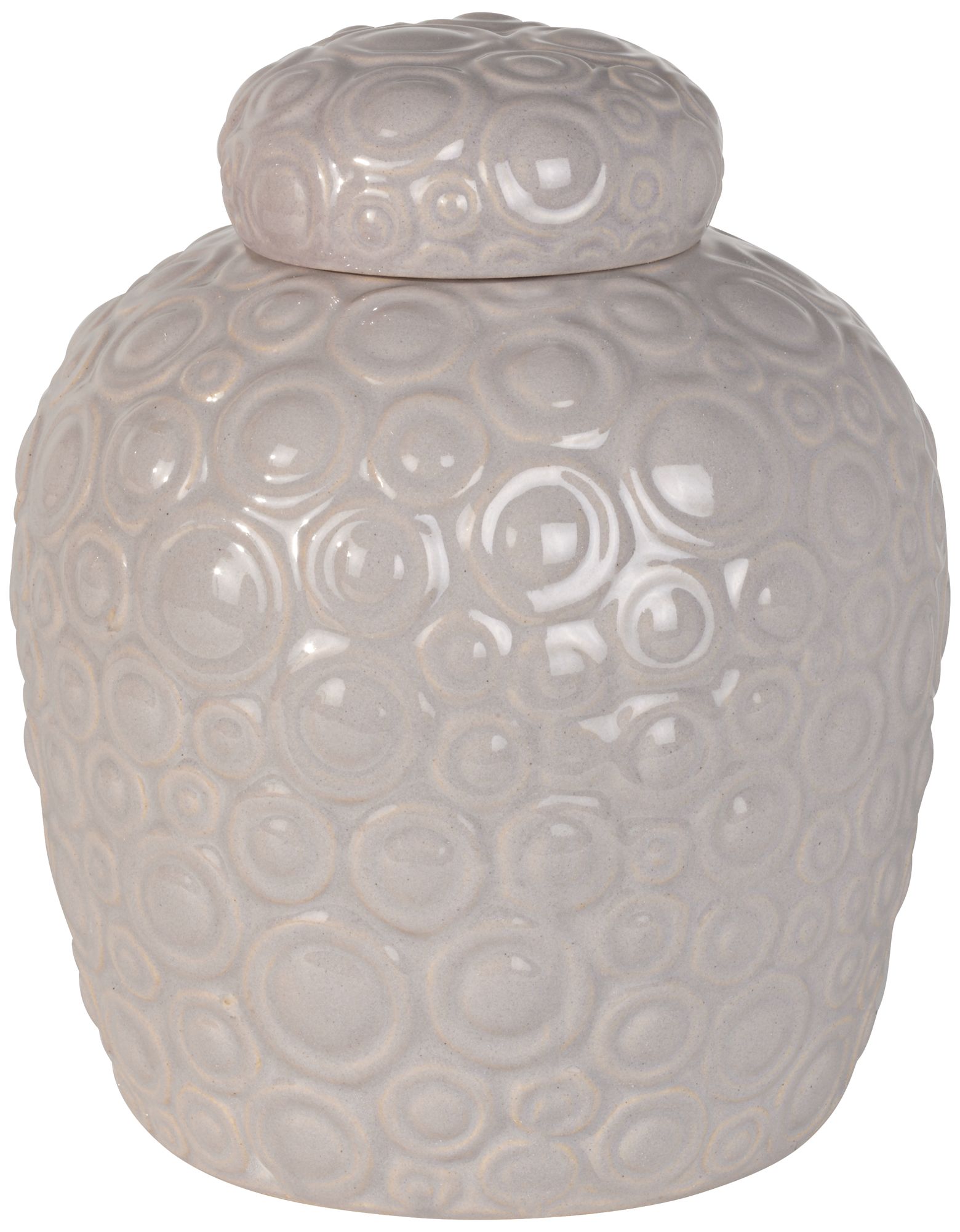 Luxe Textured Light Grey Ceramic Jar