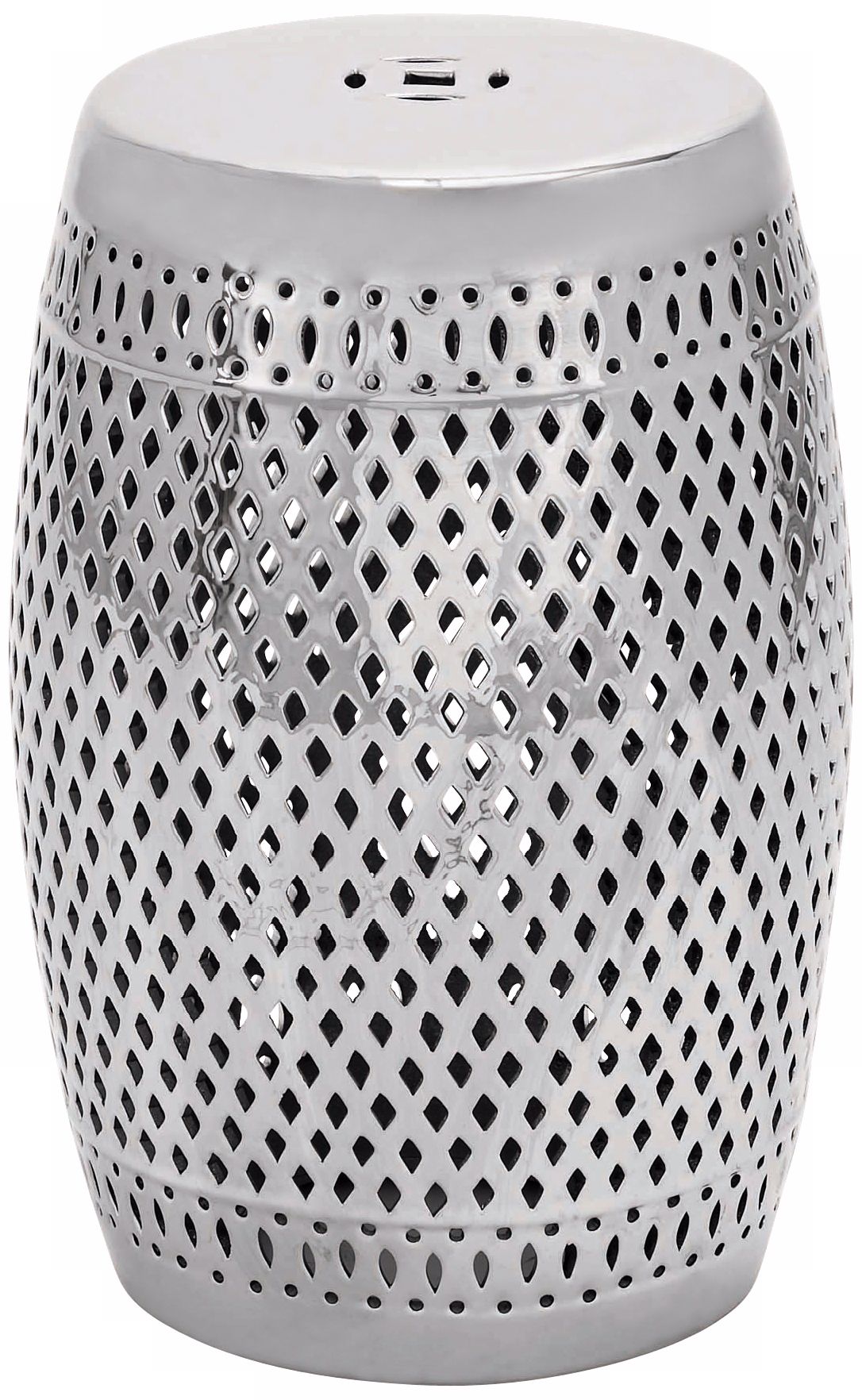 Silver Diamond Cut Out Ceramic Accent