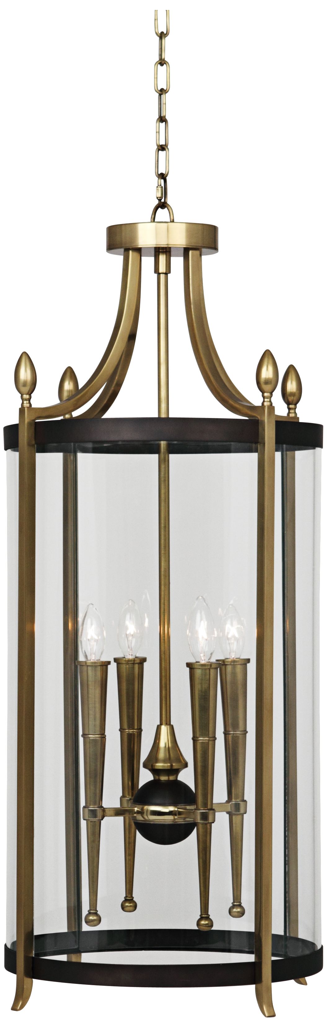 Robert Abbey Warwick Large Antique Brass Pendant Light