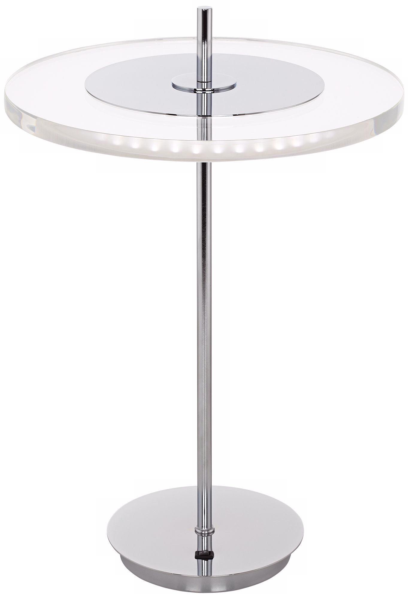 Otoniel LED Acrylic Disc and Chrome Table Lamp