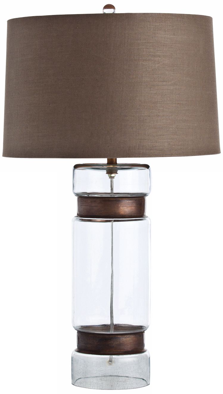 Arteriors Home Garrison Tall Brass and Glass Table Lamp