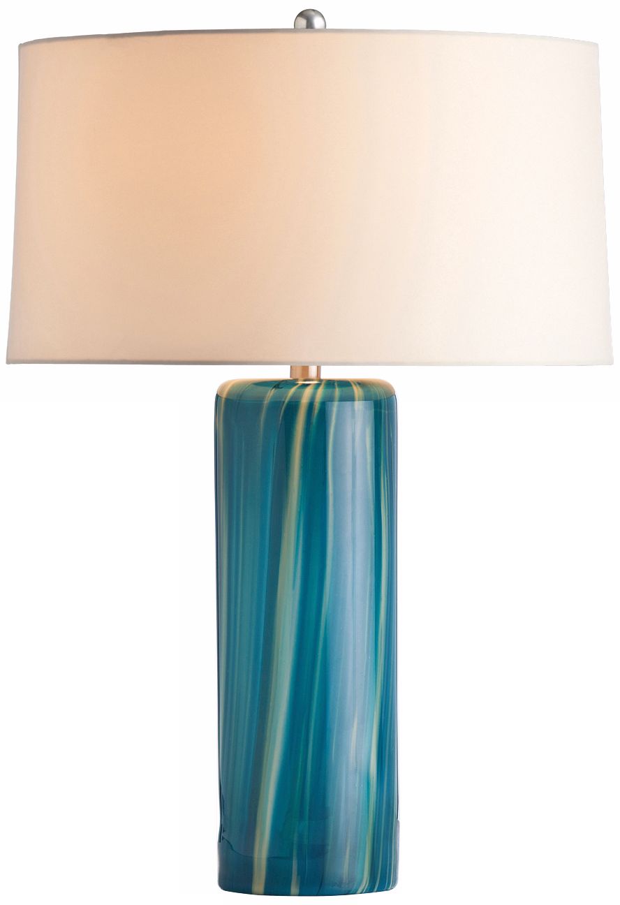 Arteriors Home Talia Aquamarine Wavy Striped Table Lamp