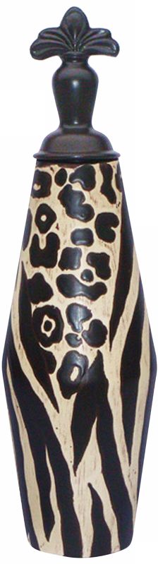 Large Ceramic Black and White Animal Print Malawi Jar