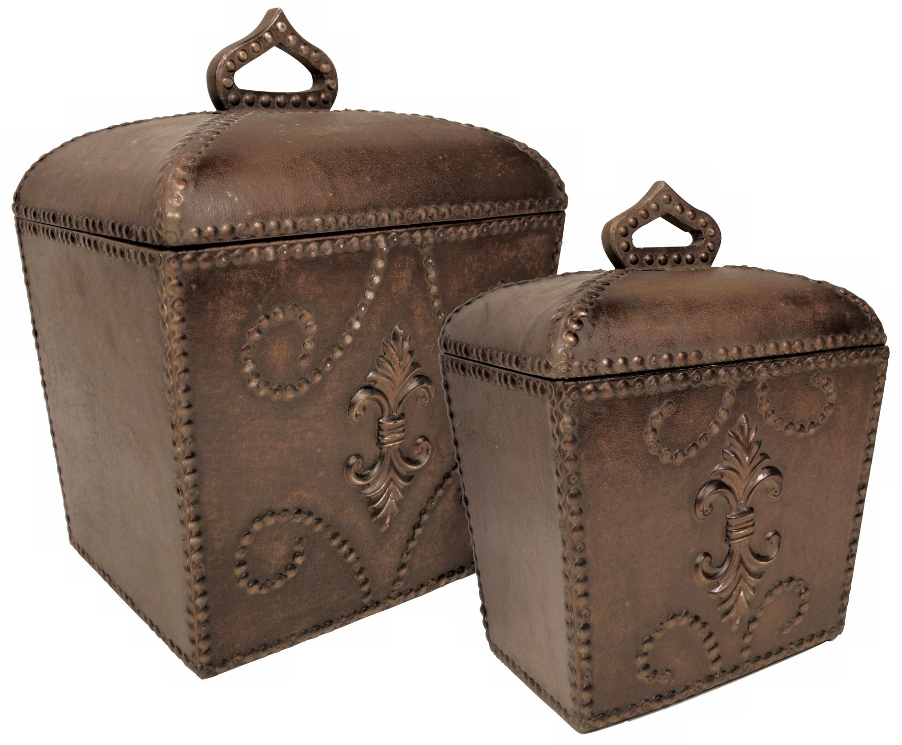 Set of 2 Antoine Brown Decorative Boxes